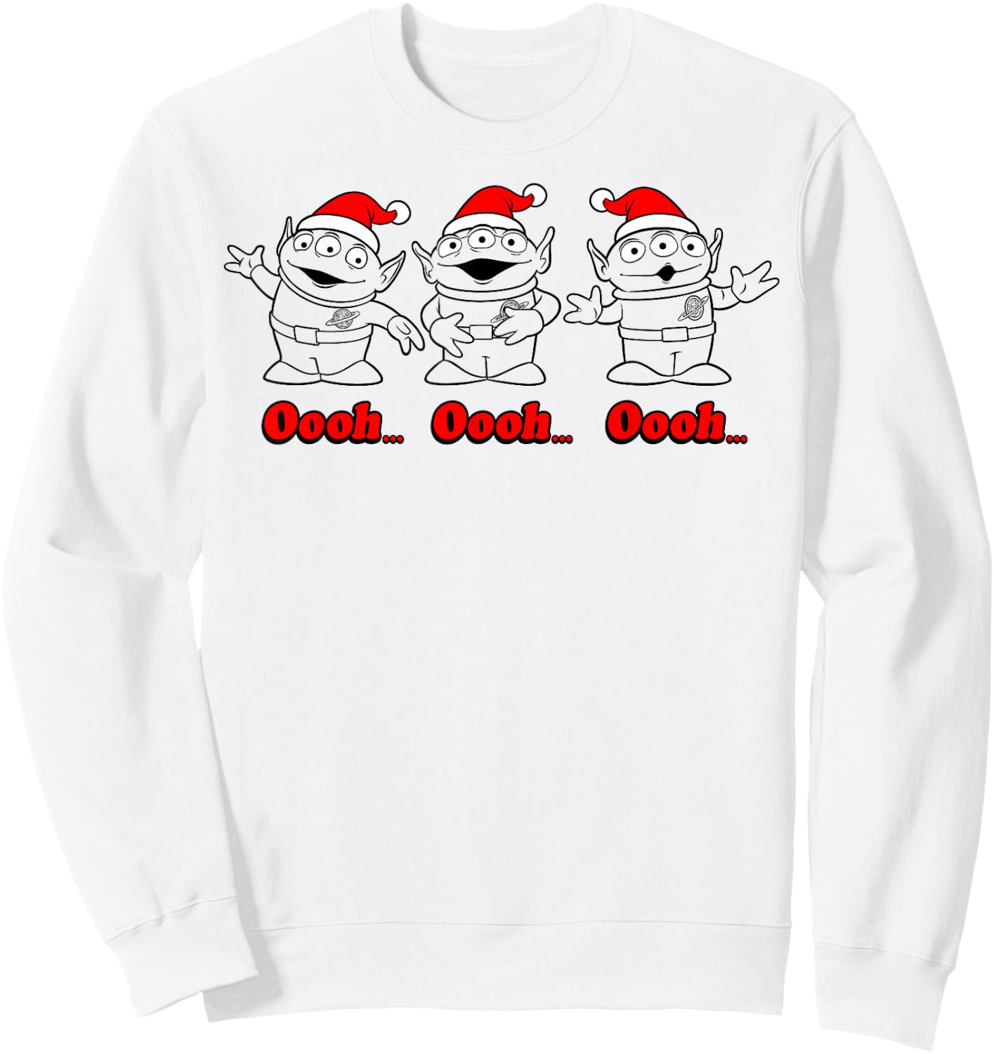 Disney Pixar Toy Story Christmas Aliens Santa Line Art Trio Sweatshirt - Sweatshirt | White
