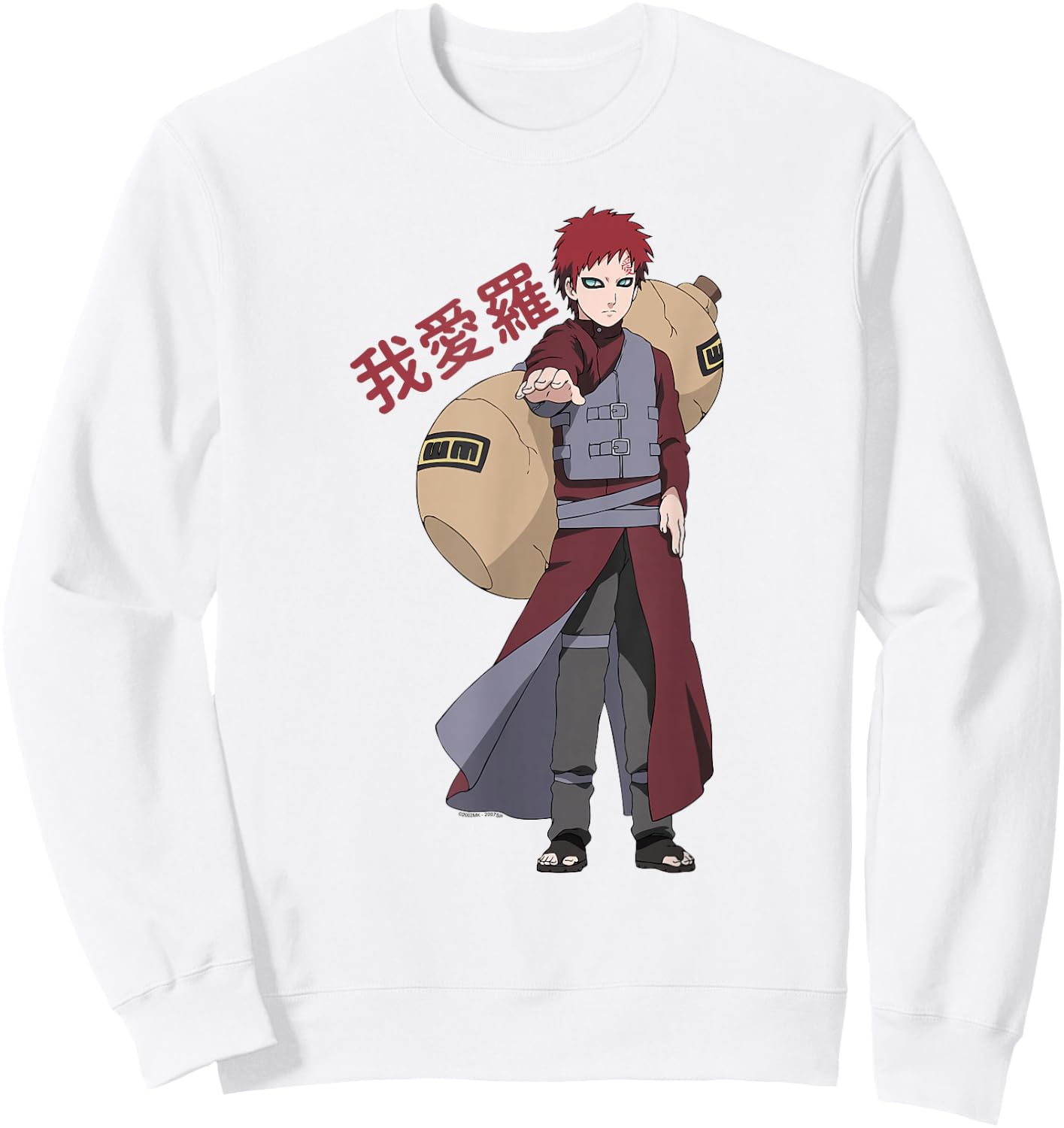 Naruto Shippuden Gaara Shinobi of Sunagakure Anime Sweatshirt - Sweatshirt | White