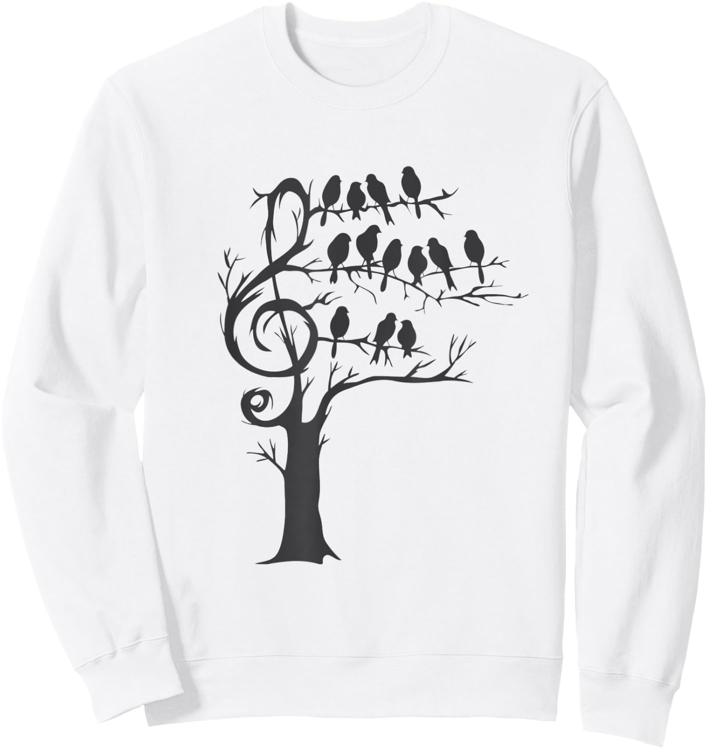 Singing Birds in a Tree, Music Sweatshirt - Sweatshirt | White