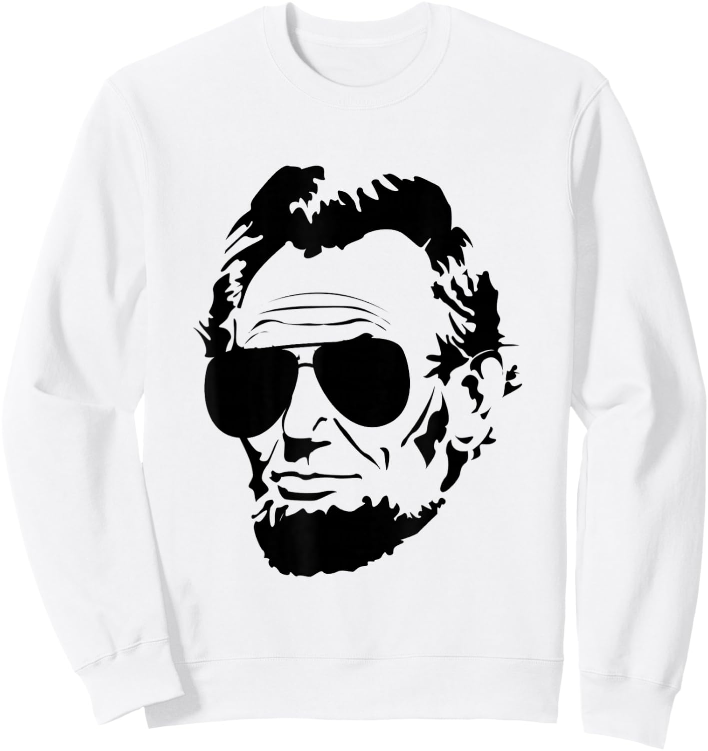 Abe Lincoln Funny Abraham Lincoln Portrait with Sunglasses Small Sweatshirt - Sweatshirt | White