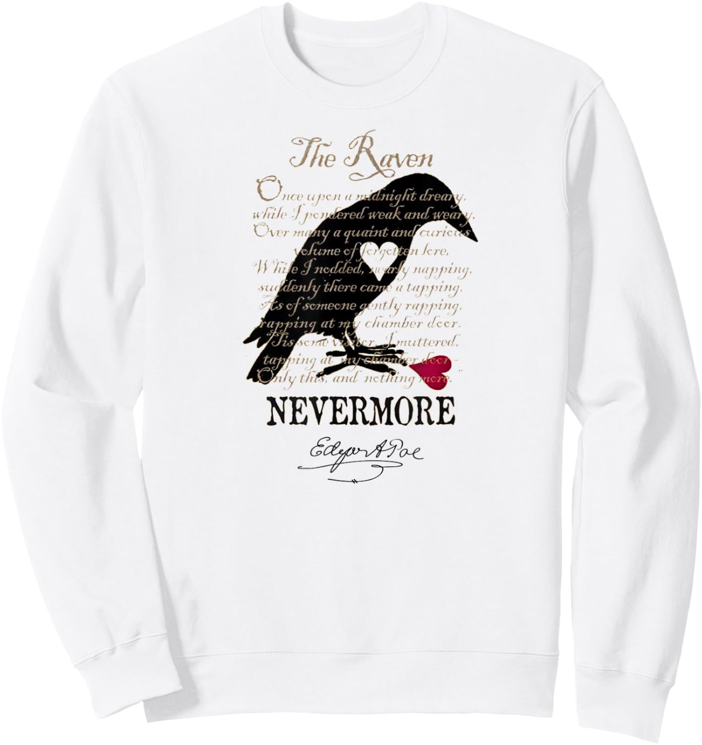 Edgar Allan Poe T Shirt Gothic Tales of Poe Gif for Readers Sweatshirt - Sweatshirt | White