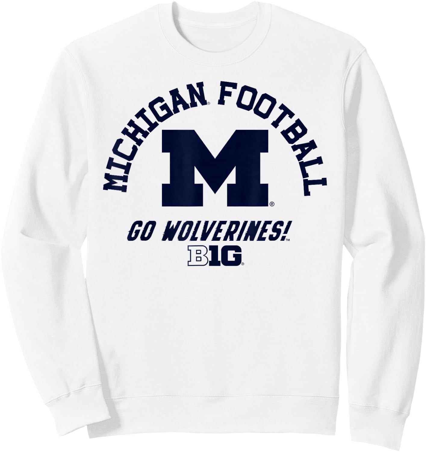 Elite Authentics Michigan Wolverines Big 10 Football , Grey, Small Sweatshirt - Sweatshirt | White