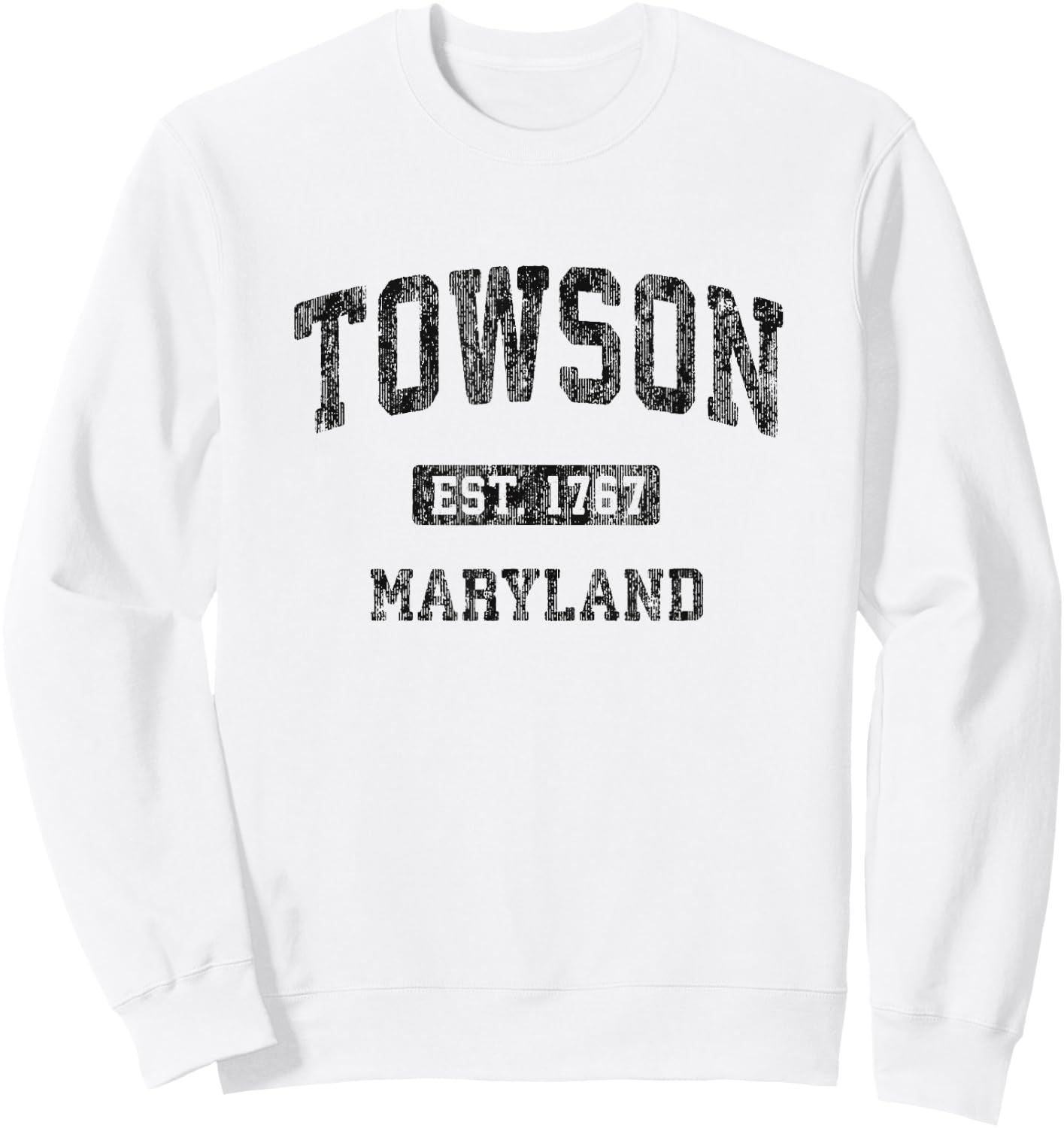 Towson Maryland MD Vintage Athletic Sports Design Sweatshirt - Sweatshirt | White