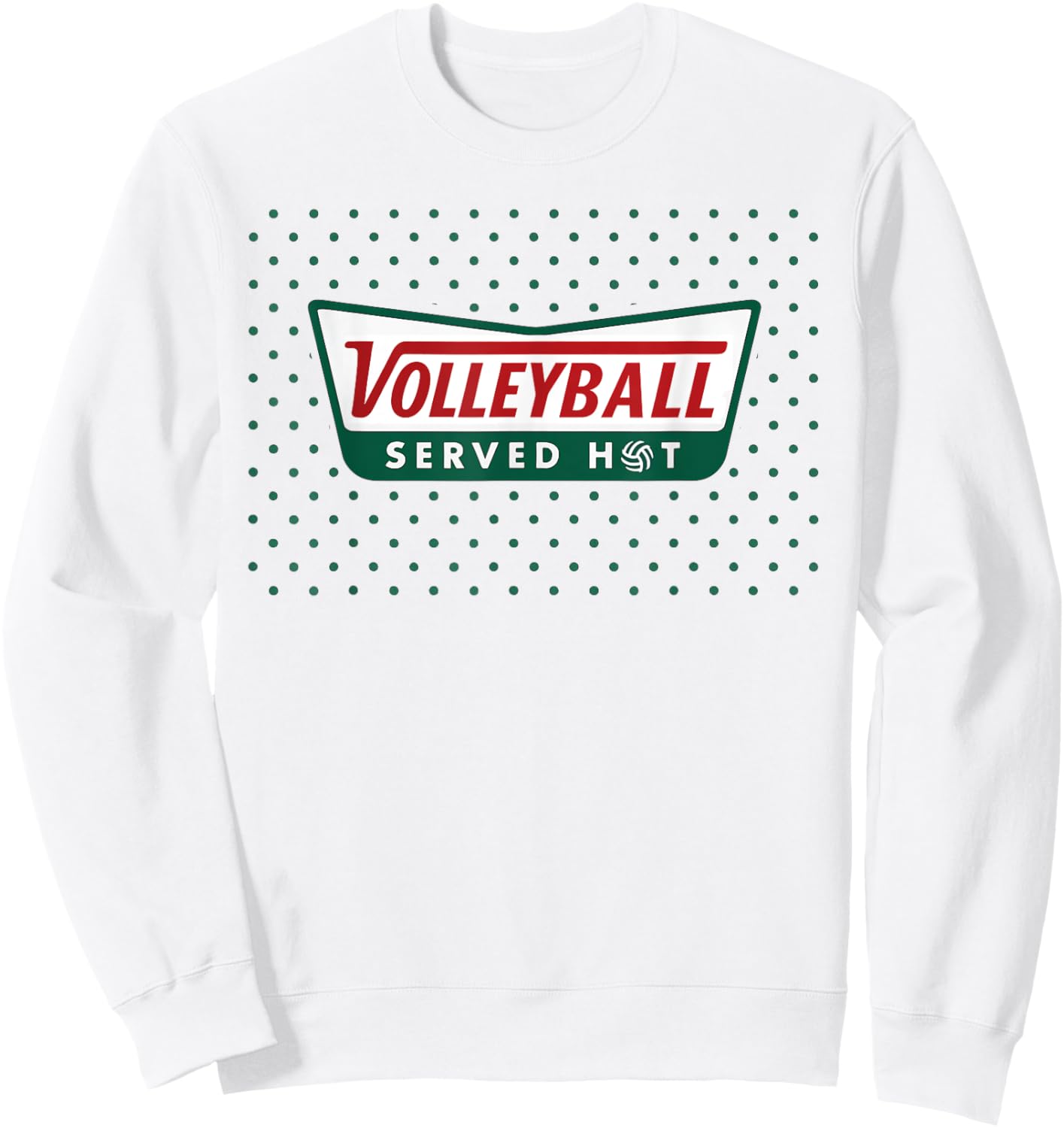 Volleyball Served Hot for Teen Girls Funny Retro Logo Sweatshirt - Sweatshirt | White