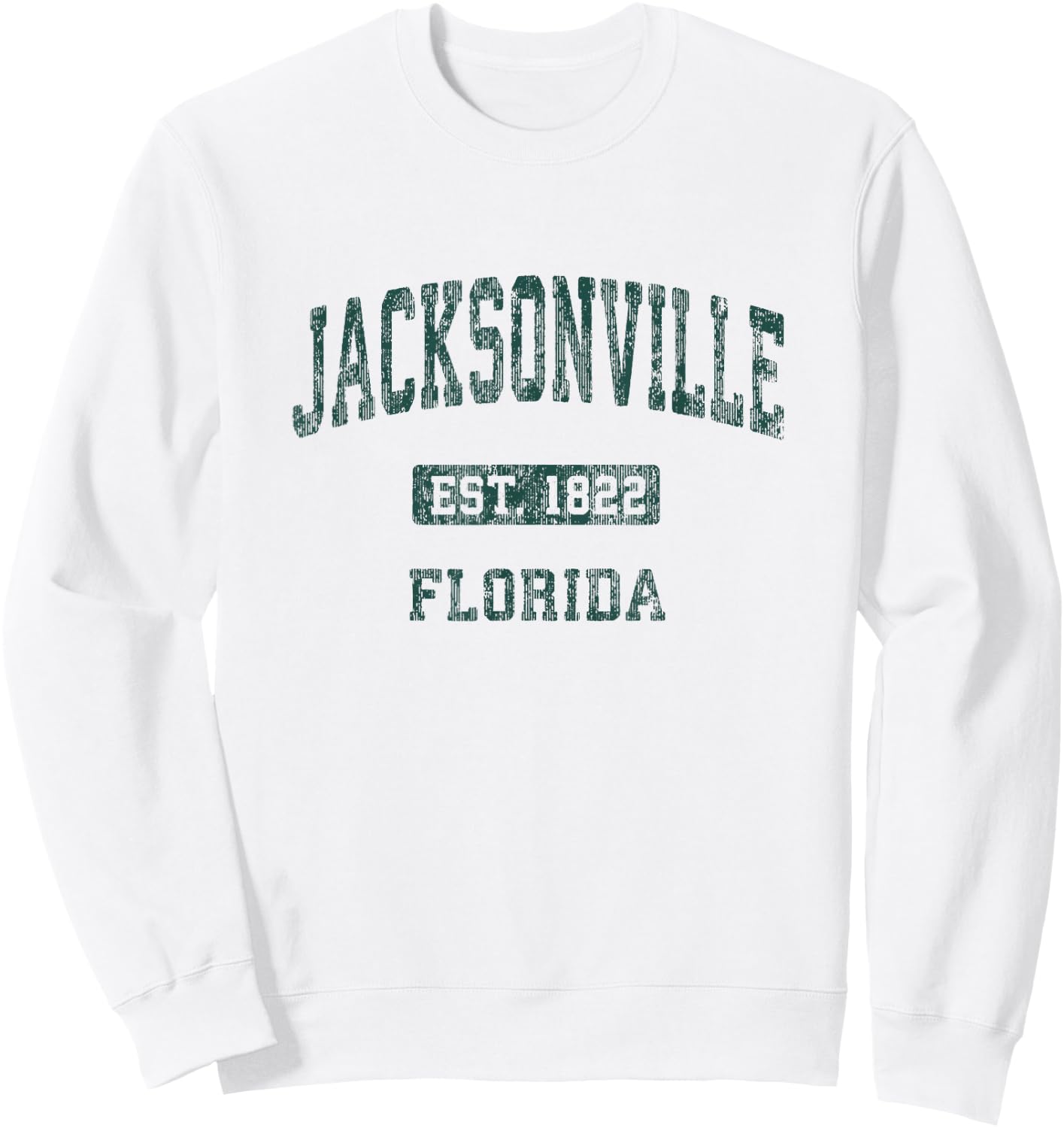 Jacksonville Florida FL Vintage Athletic Sports Design Sweatshirt - Sweatshirt | White