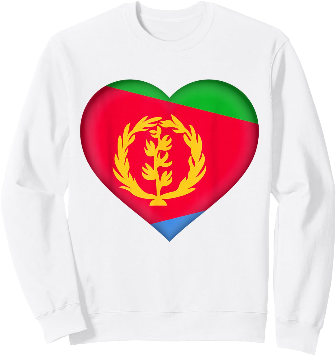 I Love Eritrea | Eritrean Flag Heart Outfit Sweatshirt - Sweatshirt | White