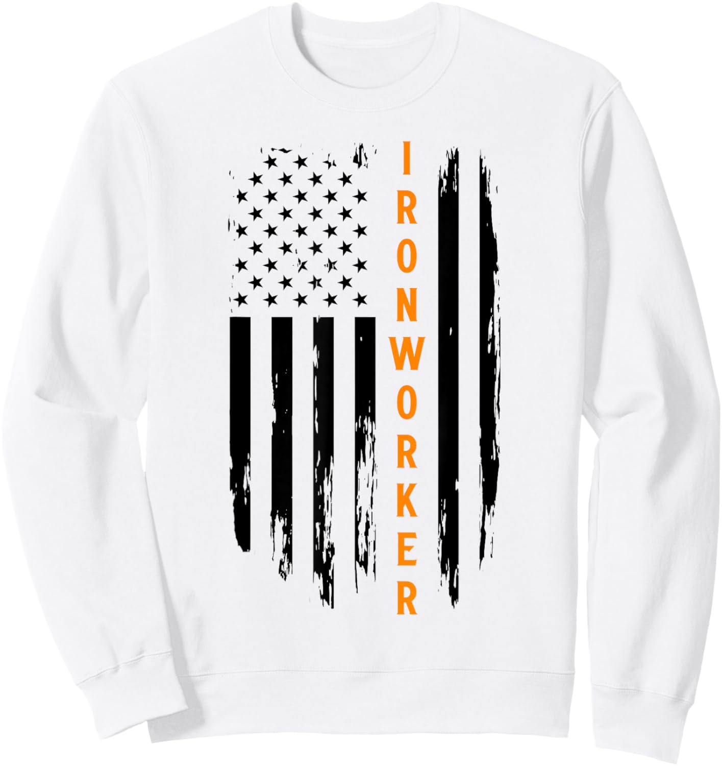 Blacksmith Ironworker USA Flag Erector Ironworking Sweatshirt - Sweatshirt | White
