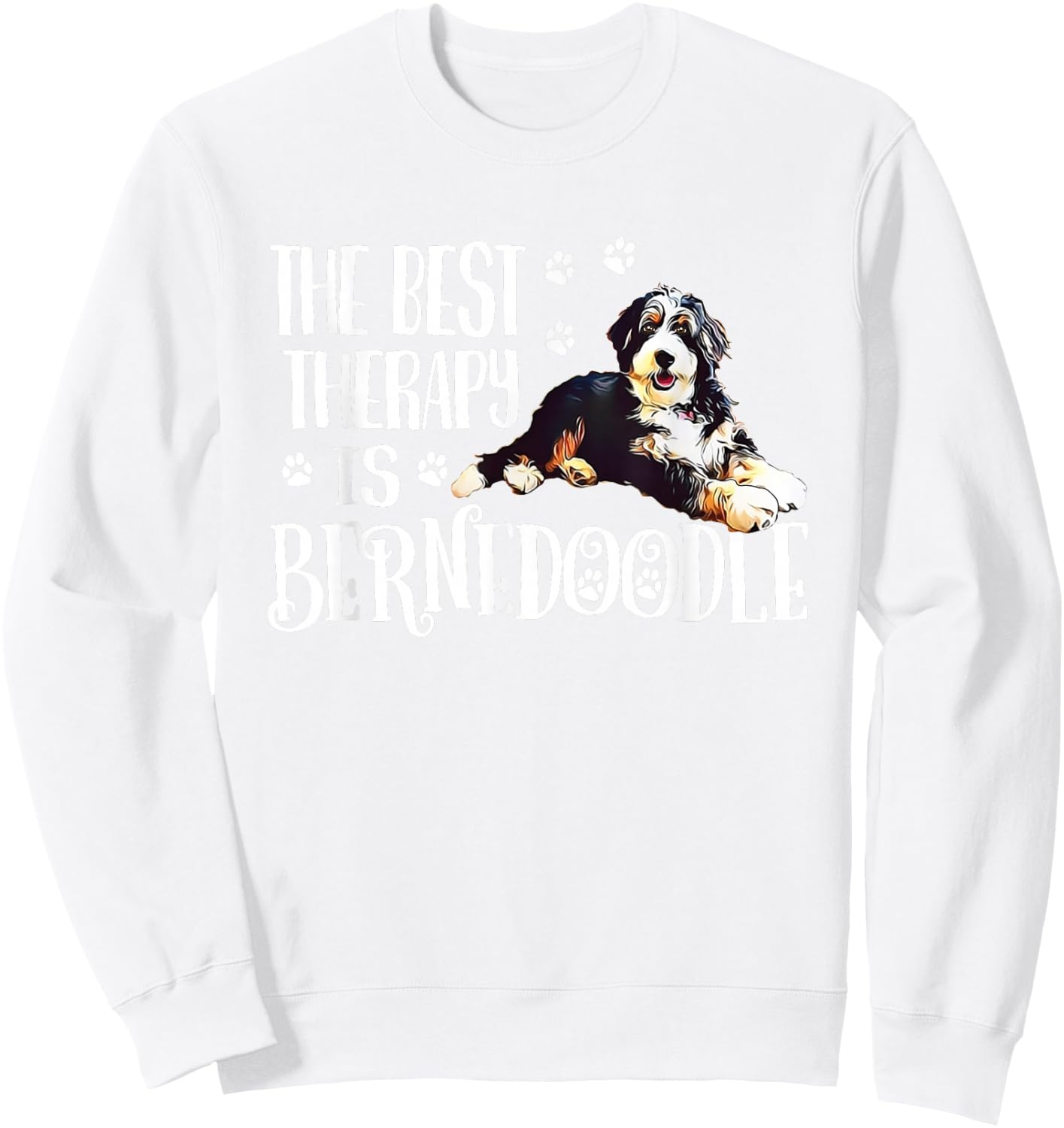 Cute Best Therapy Bernedoodle Dog Lover Sweatshirt - Sweatshirt | White