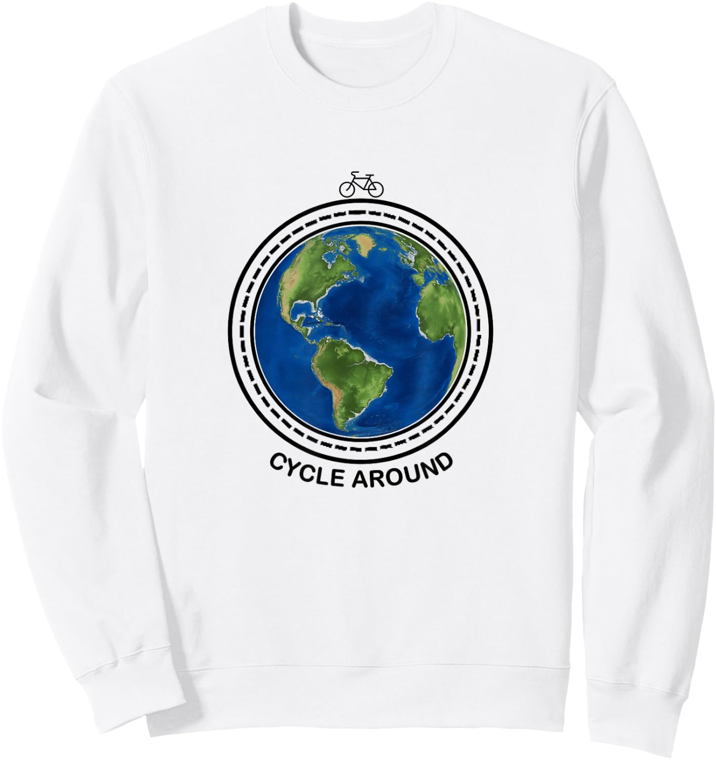 Symbolic Cycle Around Your World - Adventure Cycling Sweatshirt - Sweatshirt | White