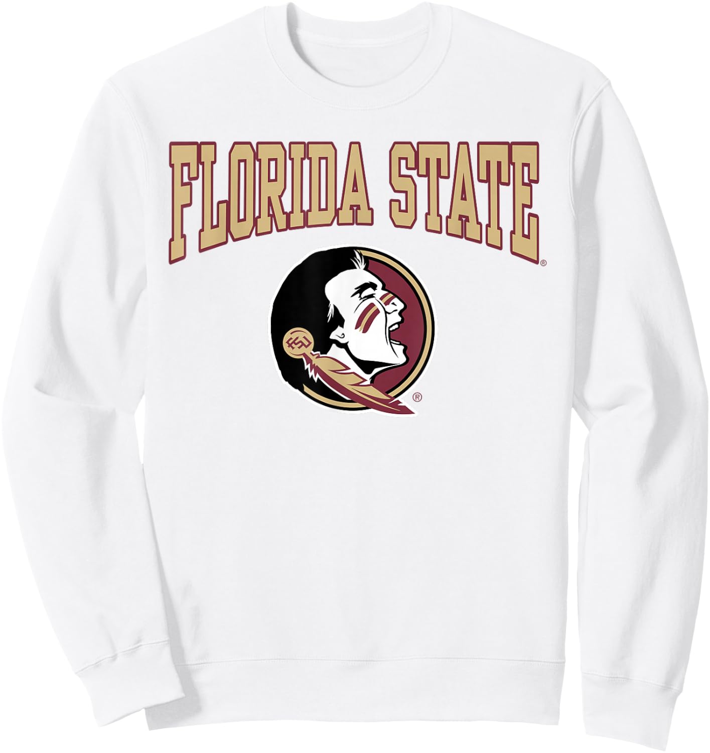 Florida State Seminoles Arch Logo Gray Officially Licensed Sweatshirt - Sweatshirt | White
