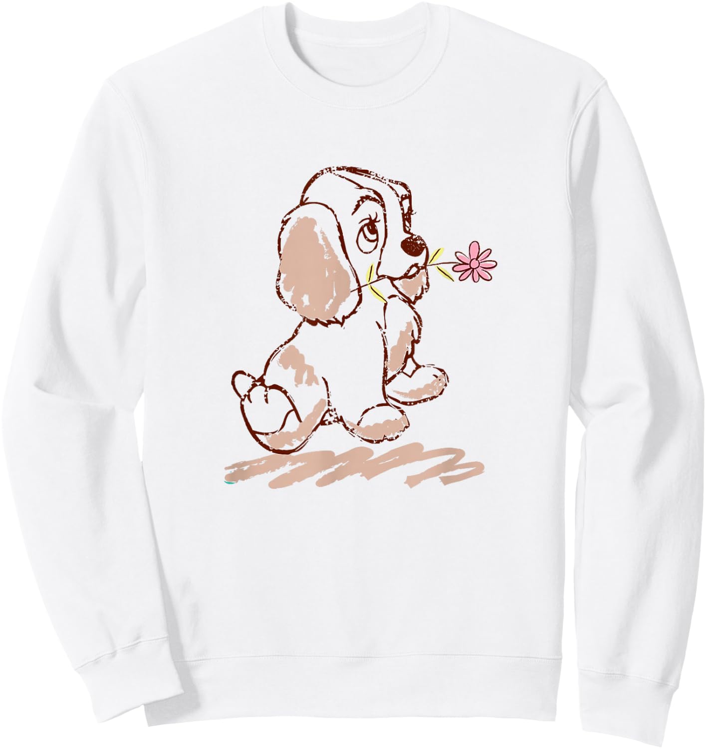 Disney Lady and The Tramp Lady Puppy Sketch Sweatshirt - Sweatshirt | White
