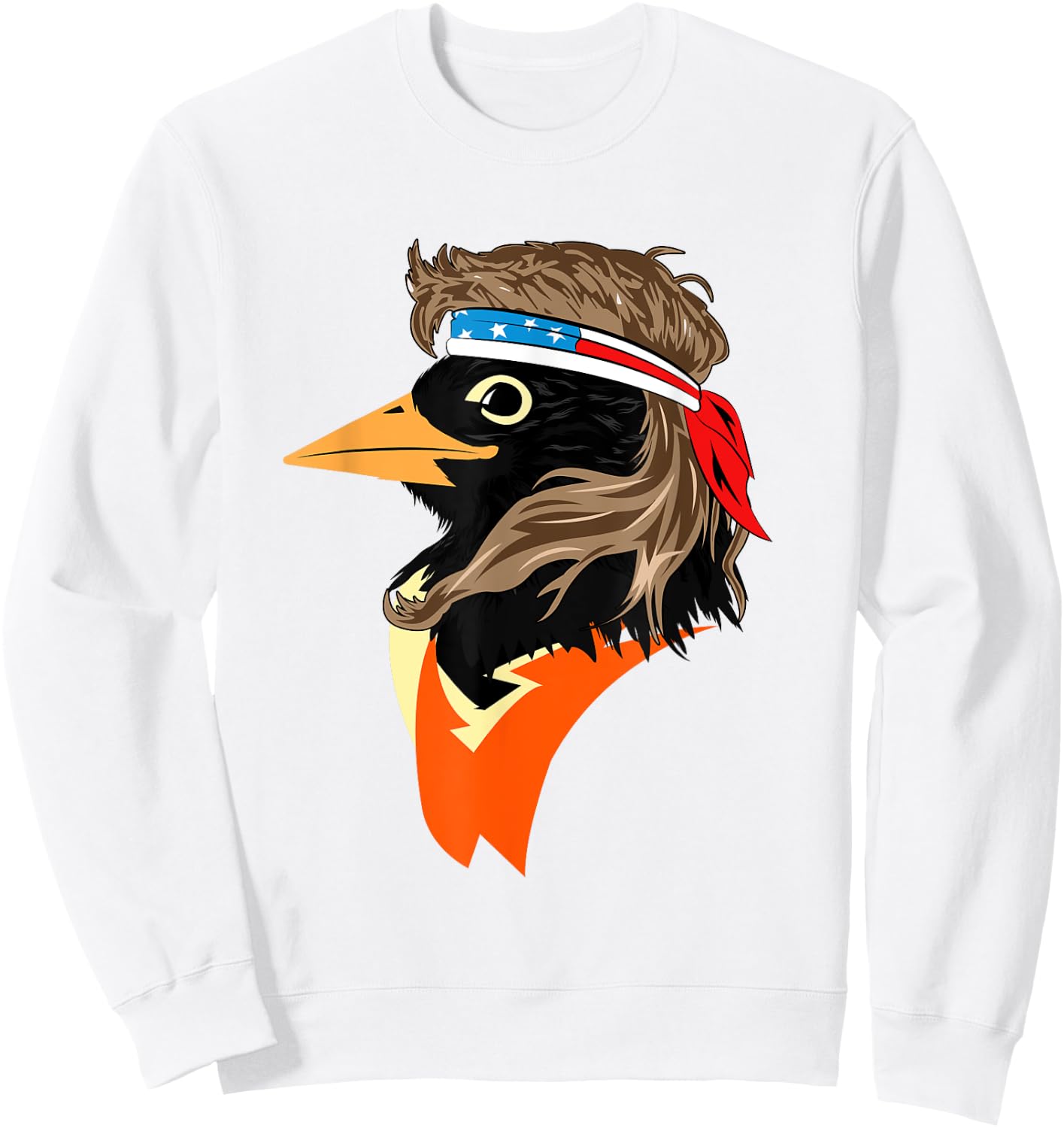 Oriole Bird American Hero Funny Trendy Sweatshirt - Sweatshirt | White