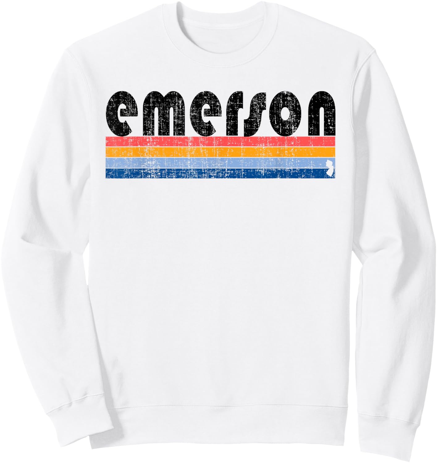 Vintage 80s Style Emerson NJ Sweatshirt - Sweatshirt | White