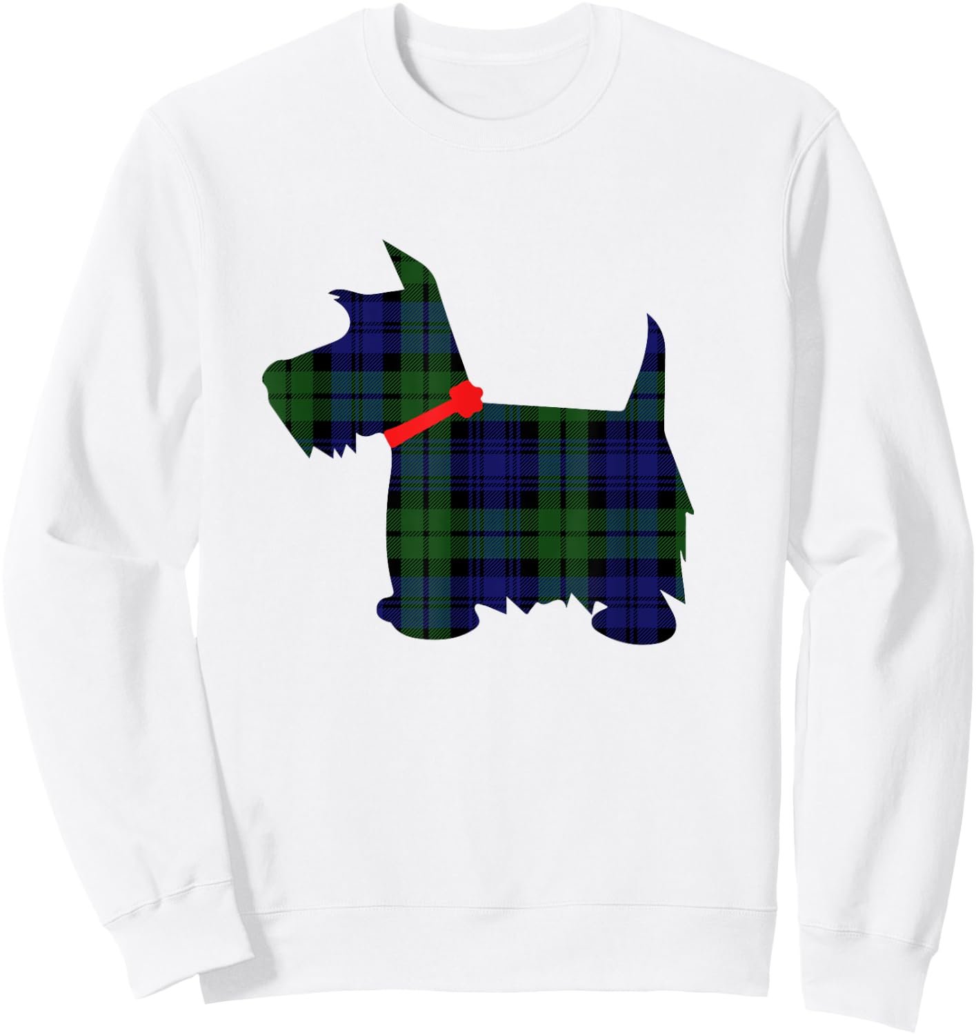 Scottie Dog Scottish Terrier T Shirt Campbell Tartan Plaid Sweatshirt - Sweatshirt | White