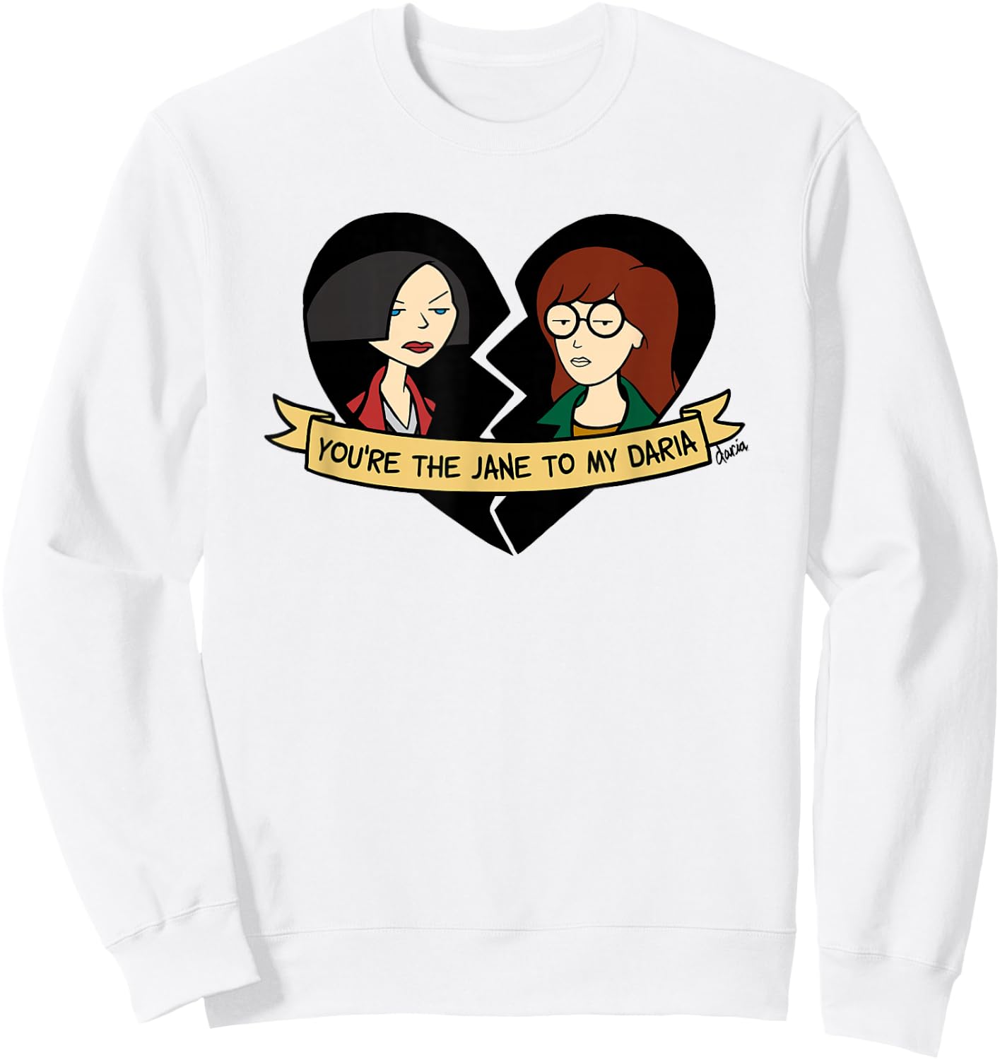 Daria The Jane To My Daria Graphic Sweatshirt - Sweatshirt | White