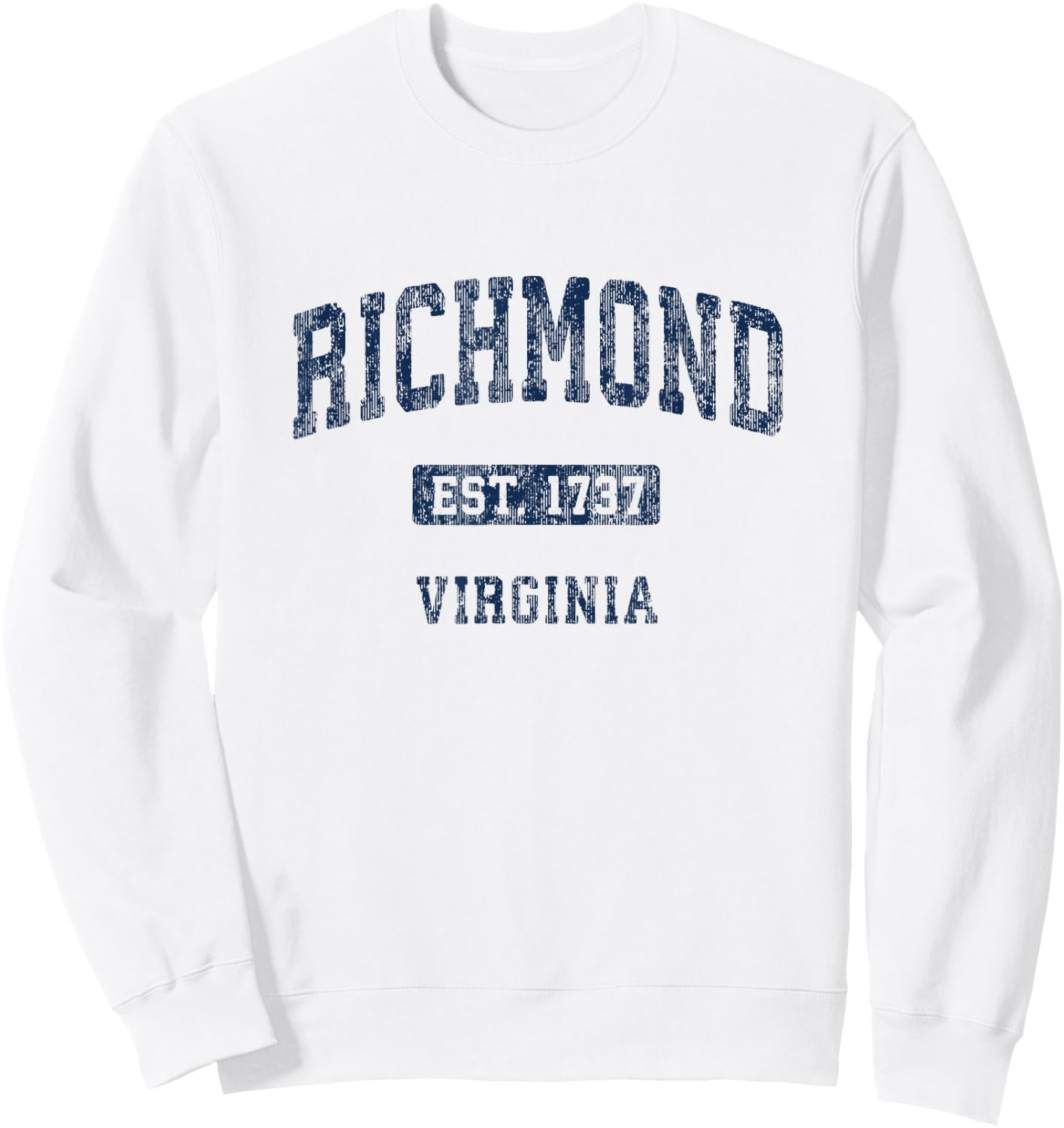 Richmond Virginia VA Vintage Athletic Sports Design Sweatshirt - Sweatshirt | White