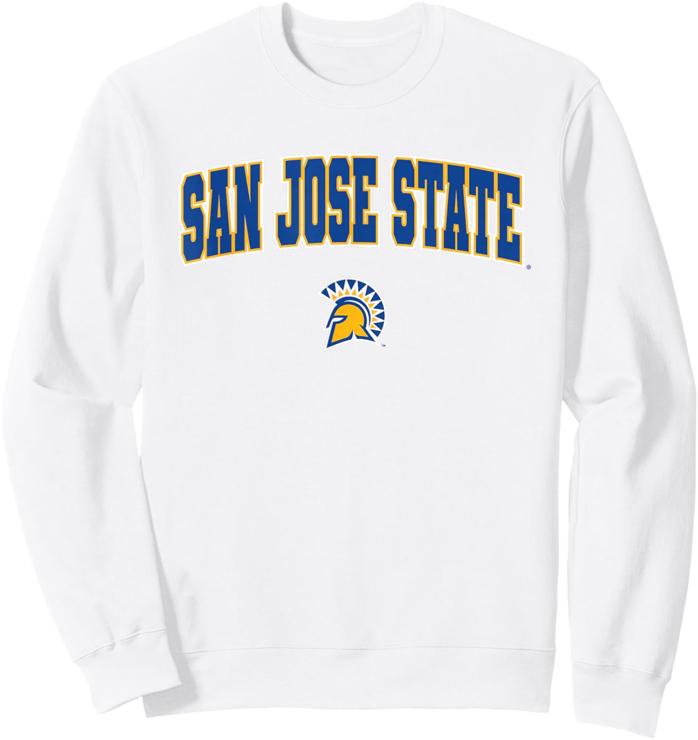 San Jose State University SJSU Spartans Arch Logo Sweatshirt - Sweatshirt | White