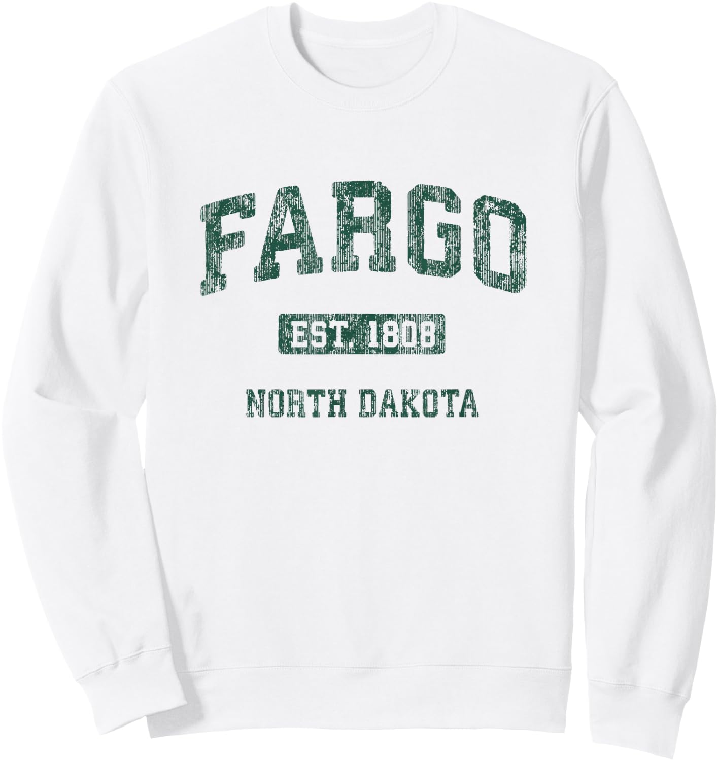 Fargo North Dakota ND Vintage Athletic Sports Design Sweatshirt - Sweatshirt | White