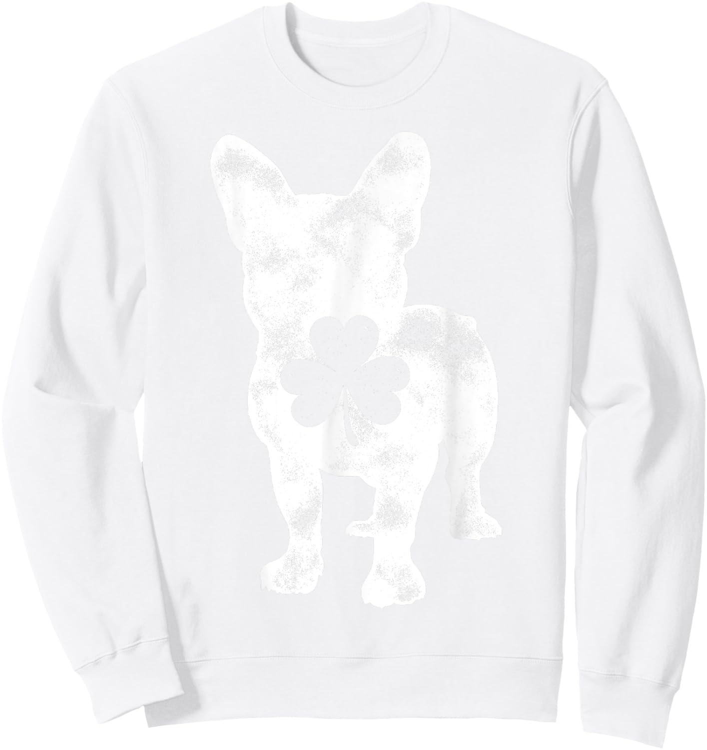 French Bulldog St Patricks Day Men Women Shamrock Dog Lover Sweatshirt - Sweatshirt | White