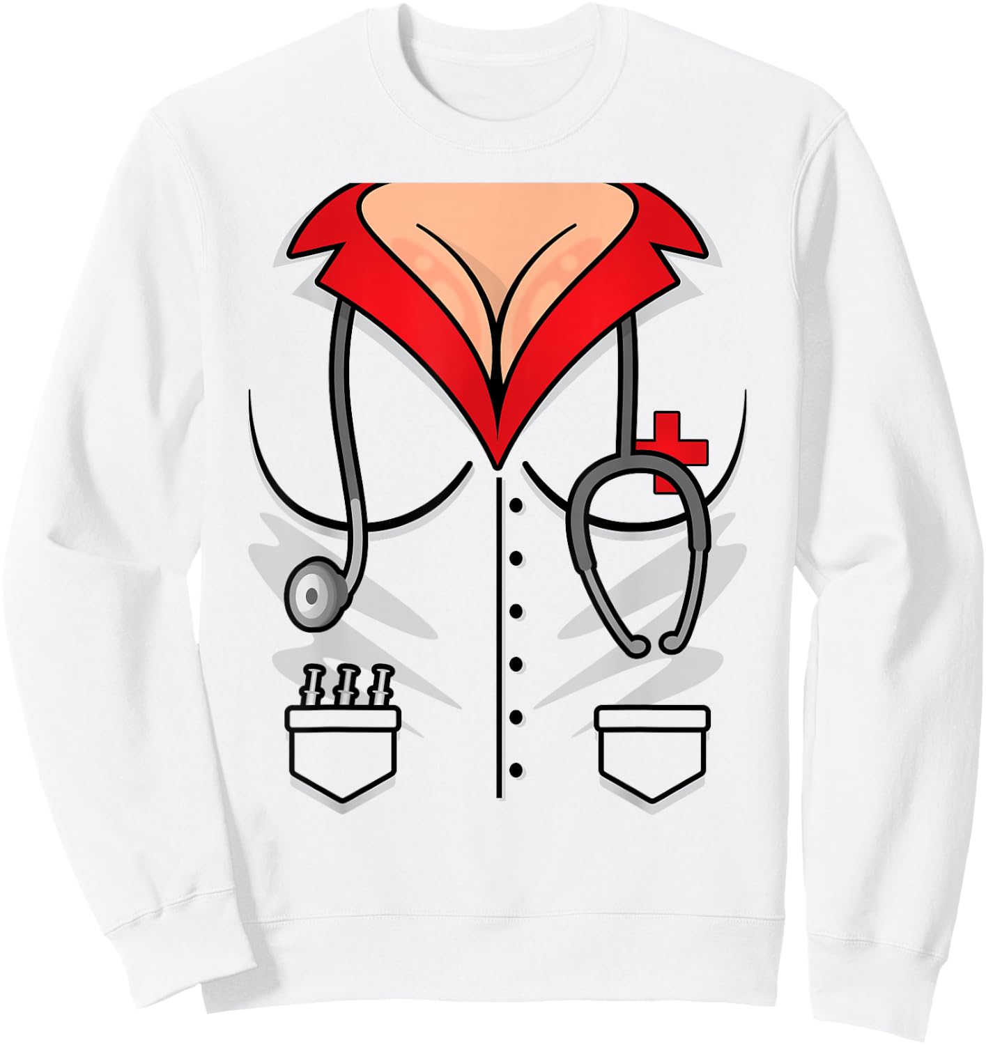 Sexy Nurse Costumes Naughty Nurse Costume Nurse Halloween Sweatshirt - Sweatshirt | White