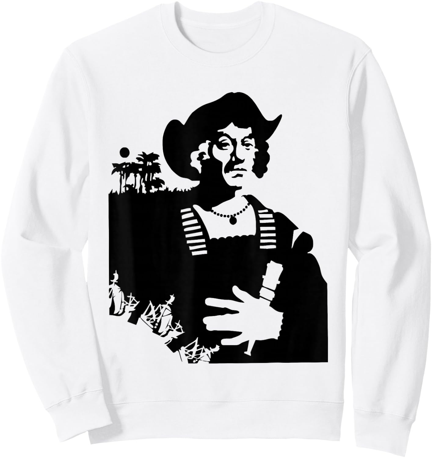 Christopher Columbus Explorer USA America American Sweatshirt - Sweatshirt | White
