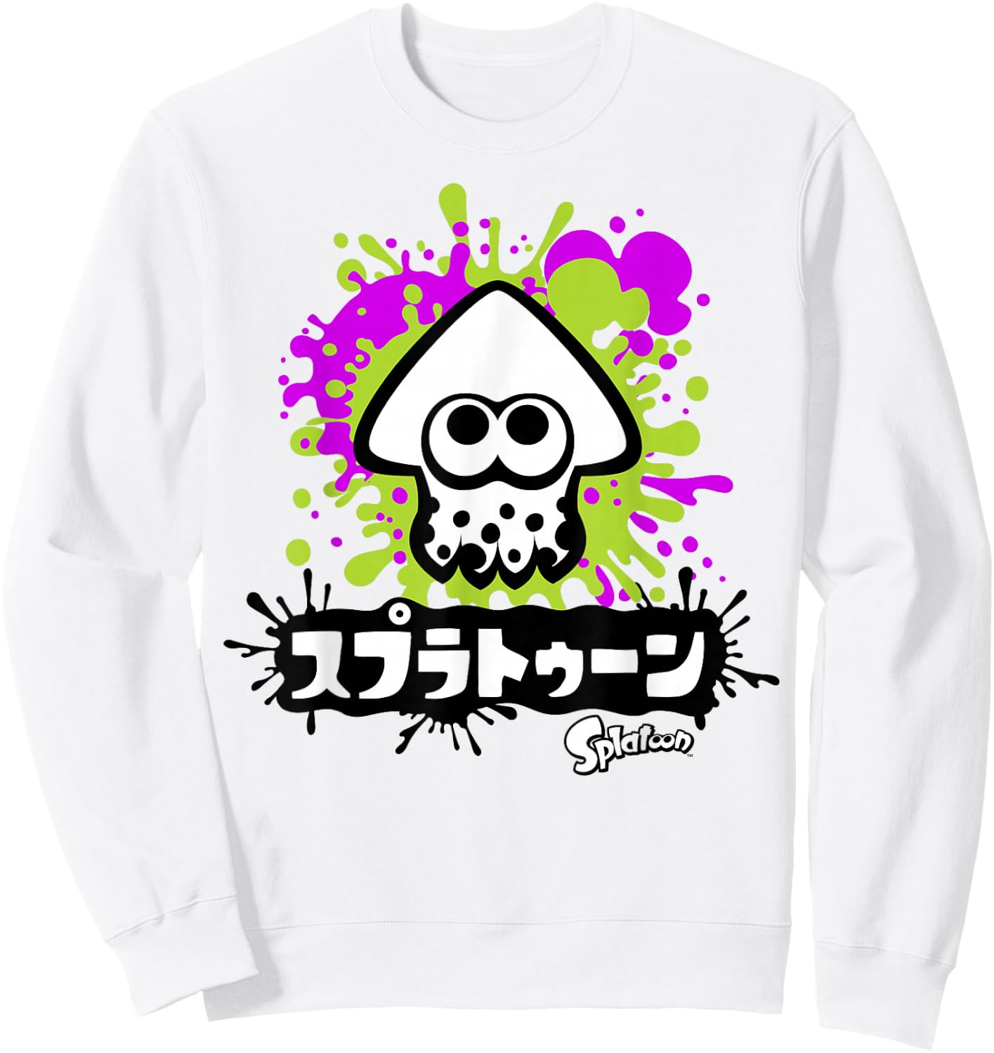 Nintendo Splatoon Inkling Text Splatter Graphic Sweatshirt - Sweatshirt | White