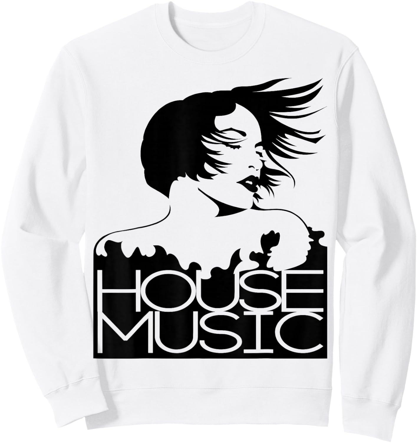 House Music Shirt, House Music All Night Long, EDM, Rave Sweatshirt - Sweatshirt | White