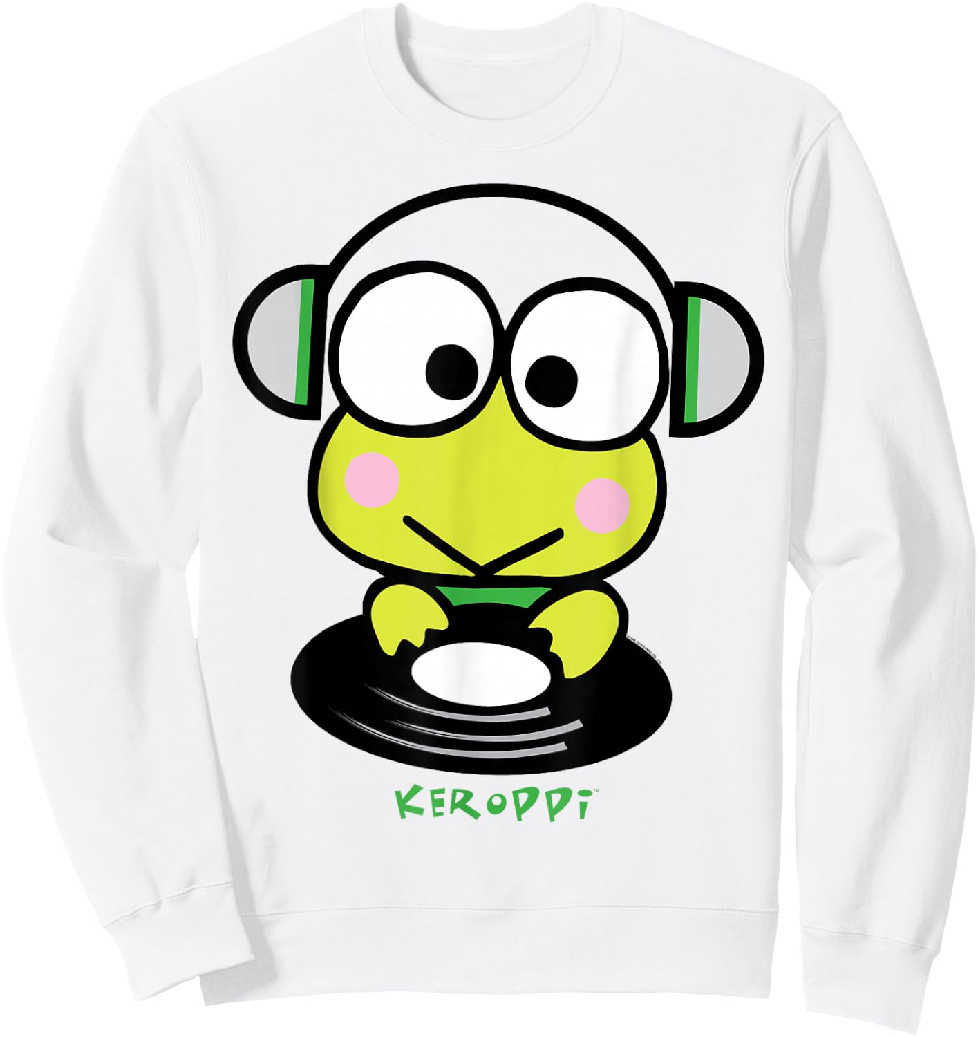 Keroppi DJ Record Spin Shirt Sweatshirt - Sweatshirt | White