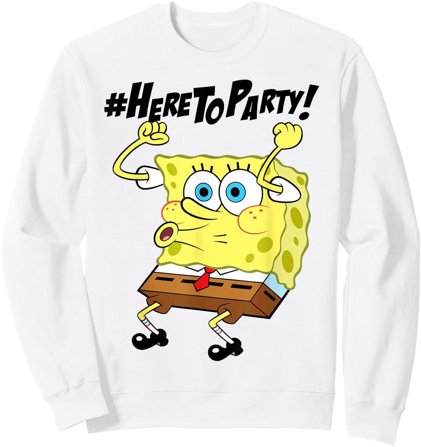 Spongebob SquarePants Here To Party Sweatshirt - Sweatshirt | White