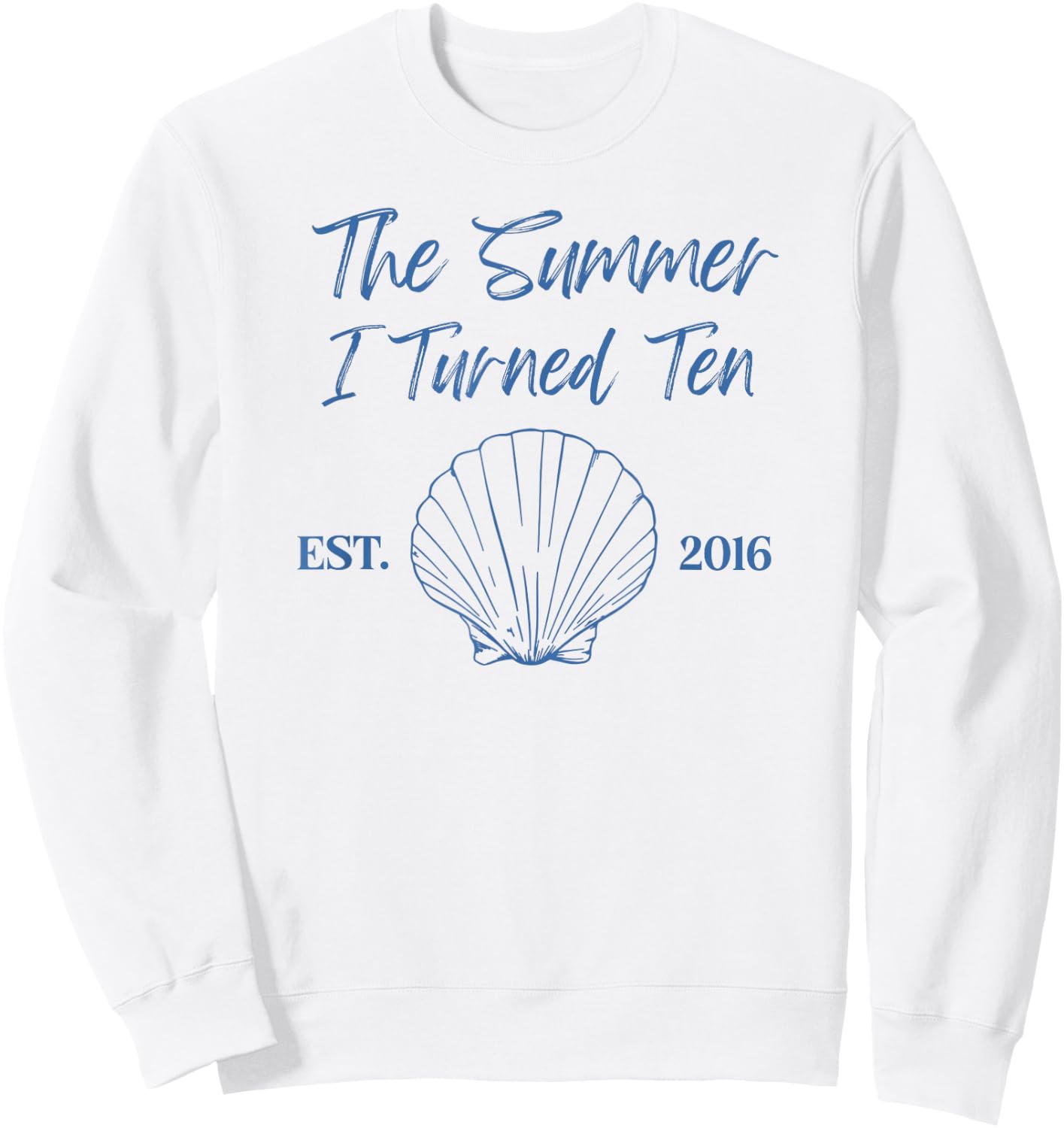 Summer I Turned Ten 10th Birthday Seashell Coastal Bow Sweatshirt - Sweatshirt | White