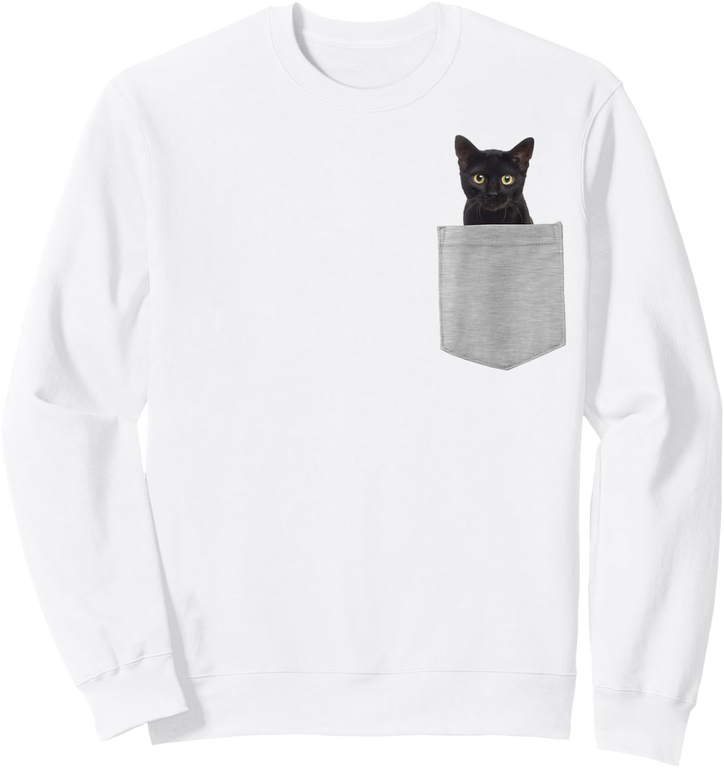 Animal in Your Pocket Black Cat Sweatshirt - Sweatshirt | White