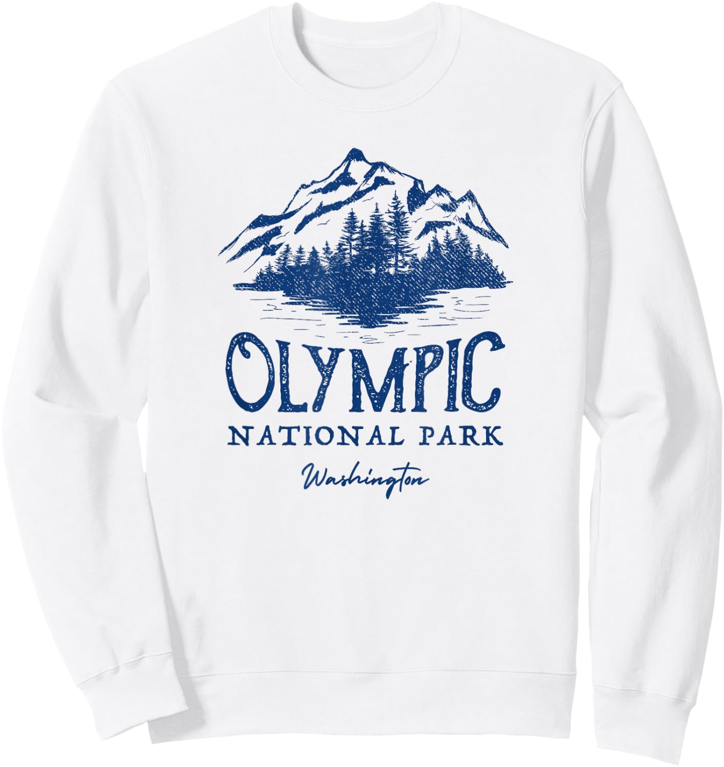 Vintage Olympic National Park Washington Sweatshirt - Sweatshirt | White