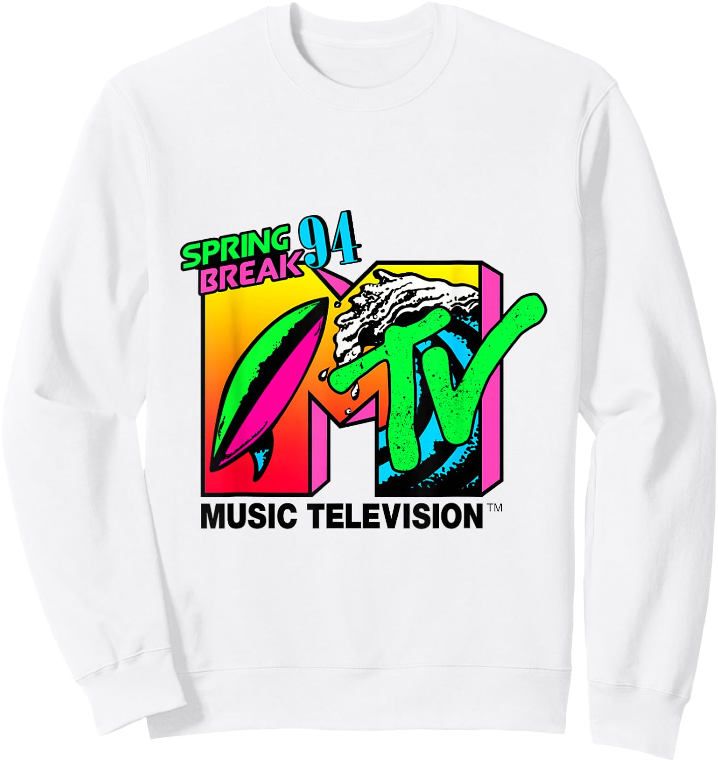 Classic MTV Logo Spring Break 94' T- Shirts Sweatshirt - Sweatshirt | White