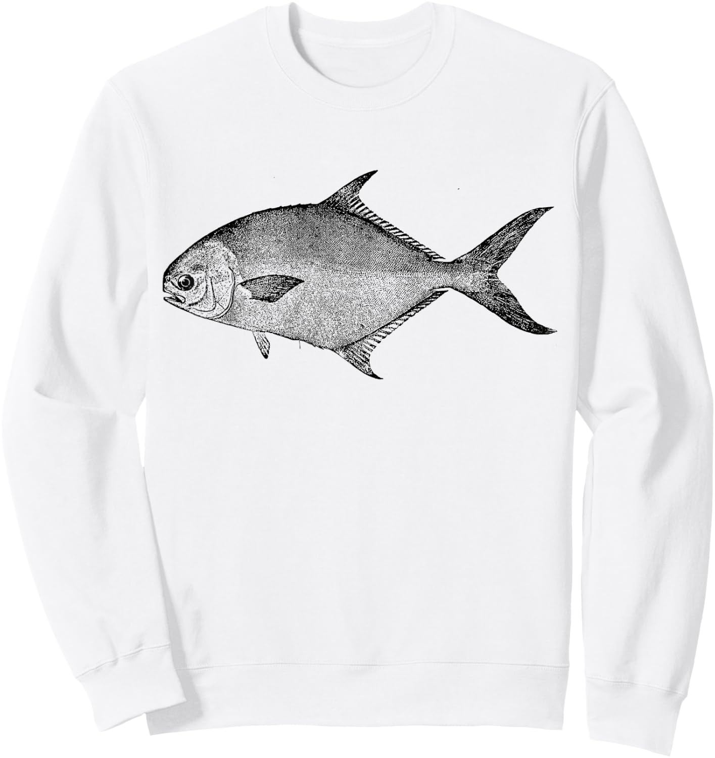 Pompano Retro Pompano Fish Sweatshirt - Sweatshirt | White