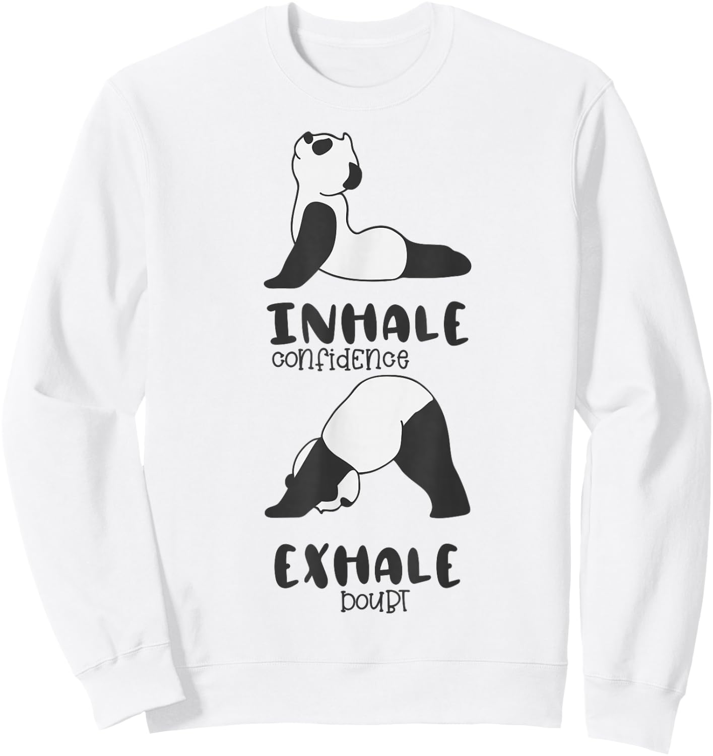 Funny Panda Bear Inhale Exhale Panda Yoga Sweatshirt - Sweatshirt | White