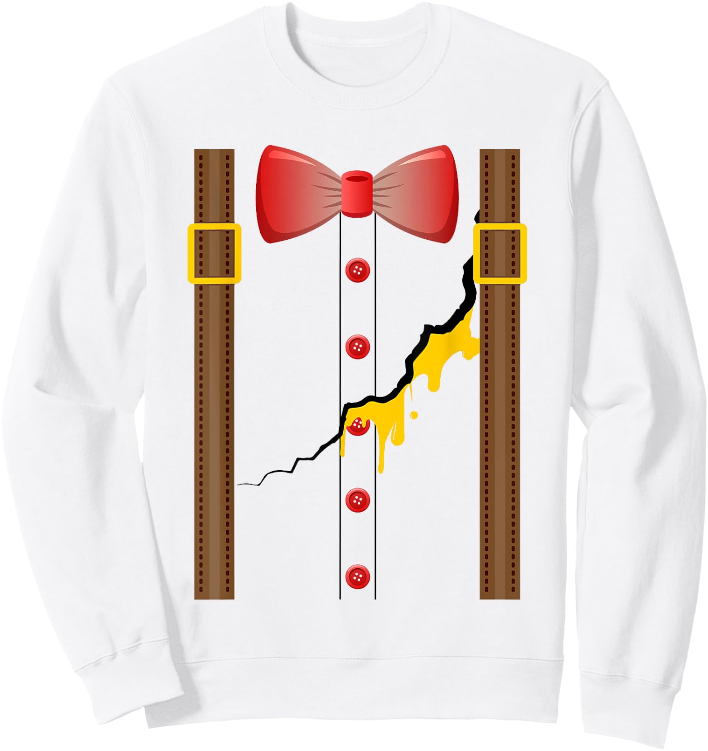 Humpty Dumpty Halloween Costume Cracked Egg Sweatshirt - Sweatshirt | White