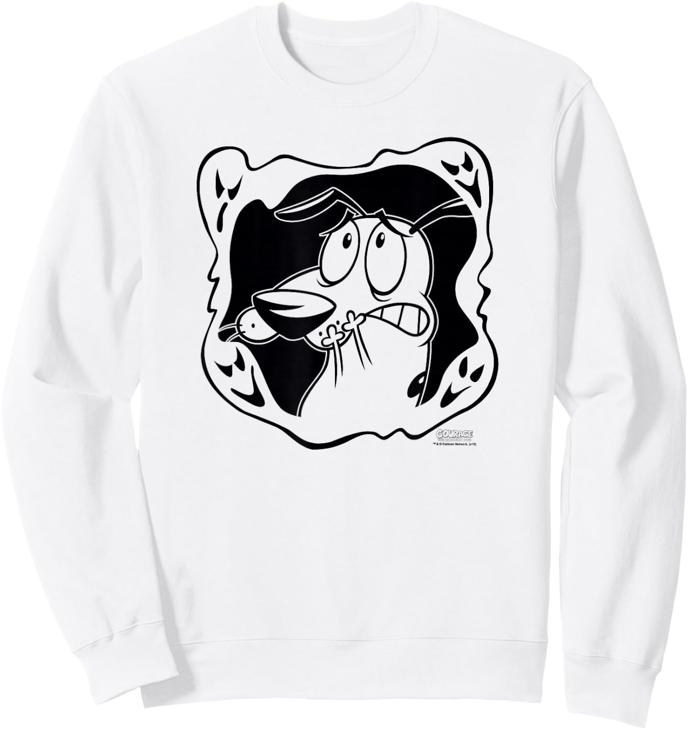 Courage the Cowardly Dog Ghost Frame Sweatshirt - Sweatshirt | White