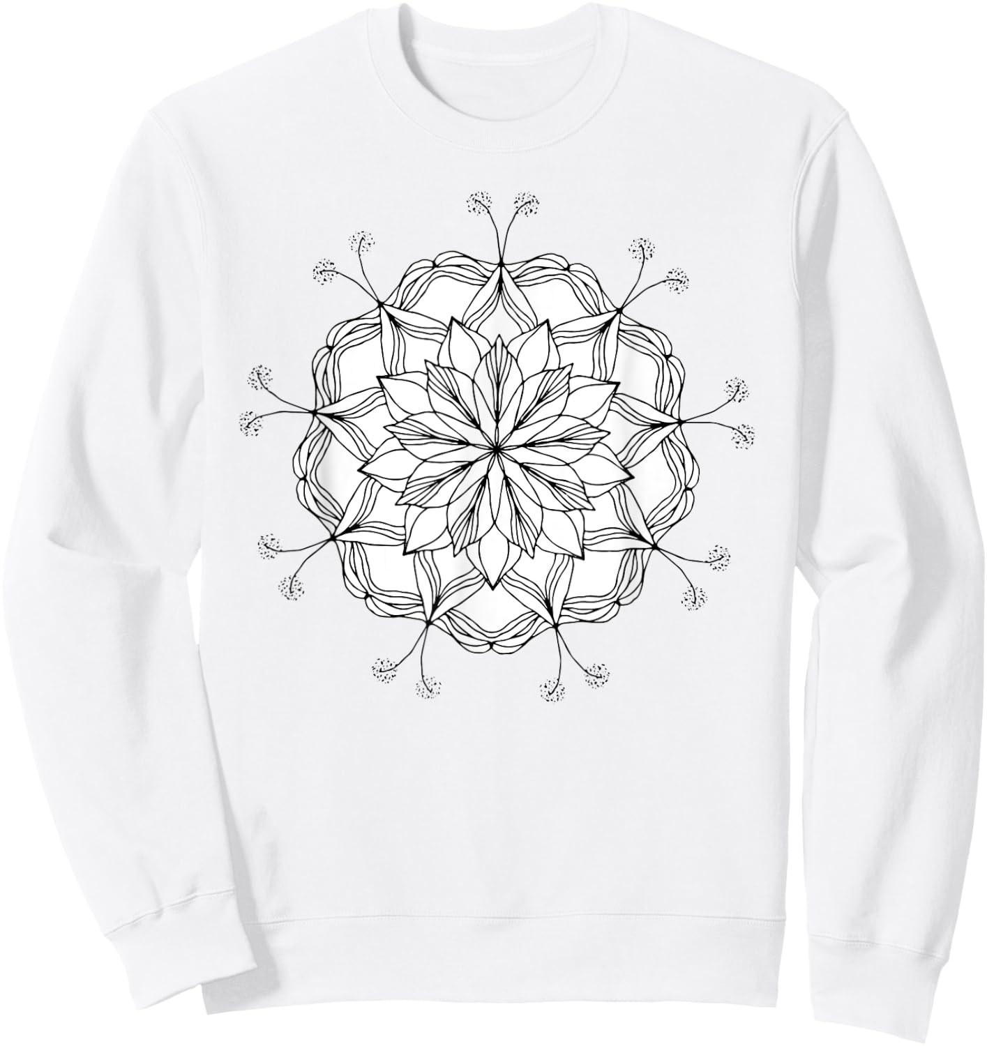SALE! Beautiful Dandelion Mandala , perfect Gift Sweatshirt - Sweatshirt | White