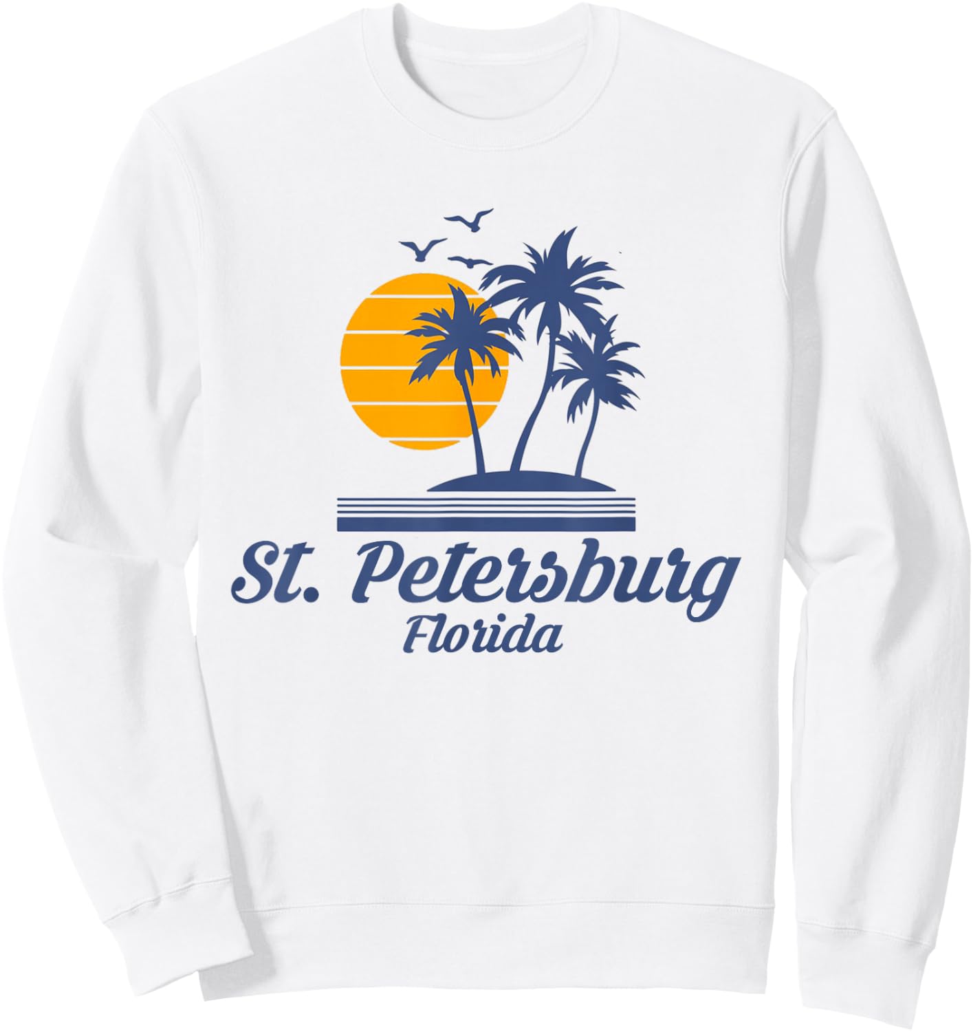 St. Petersburg Florida FL State City Beach Surf Sweatshirt - Sweatshirt | White