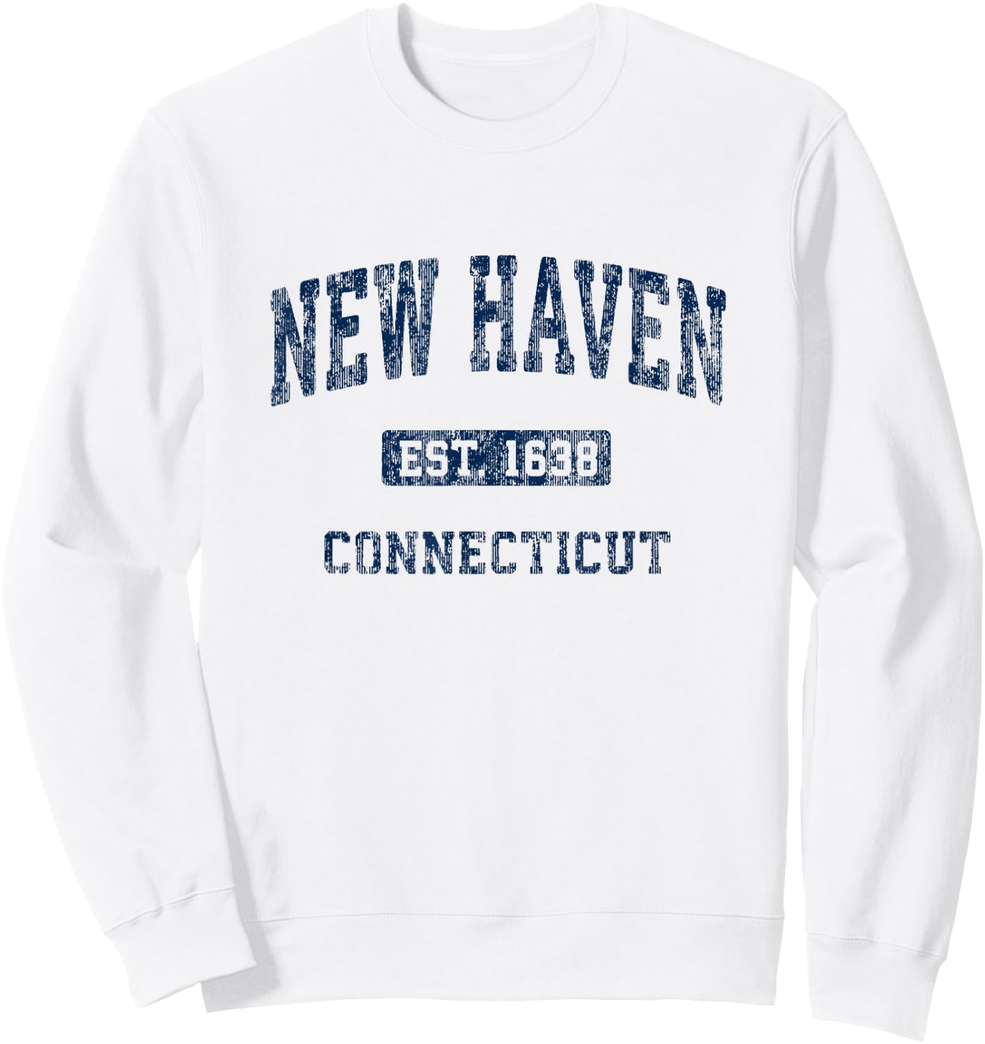 New Haven Connecticut CT Vintage Athletic Sports Design Sweatshirt - Sweatshirt | White