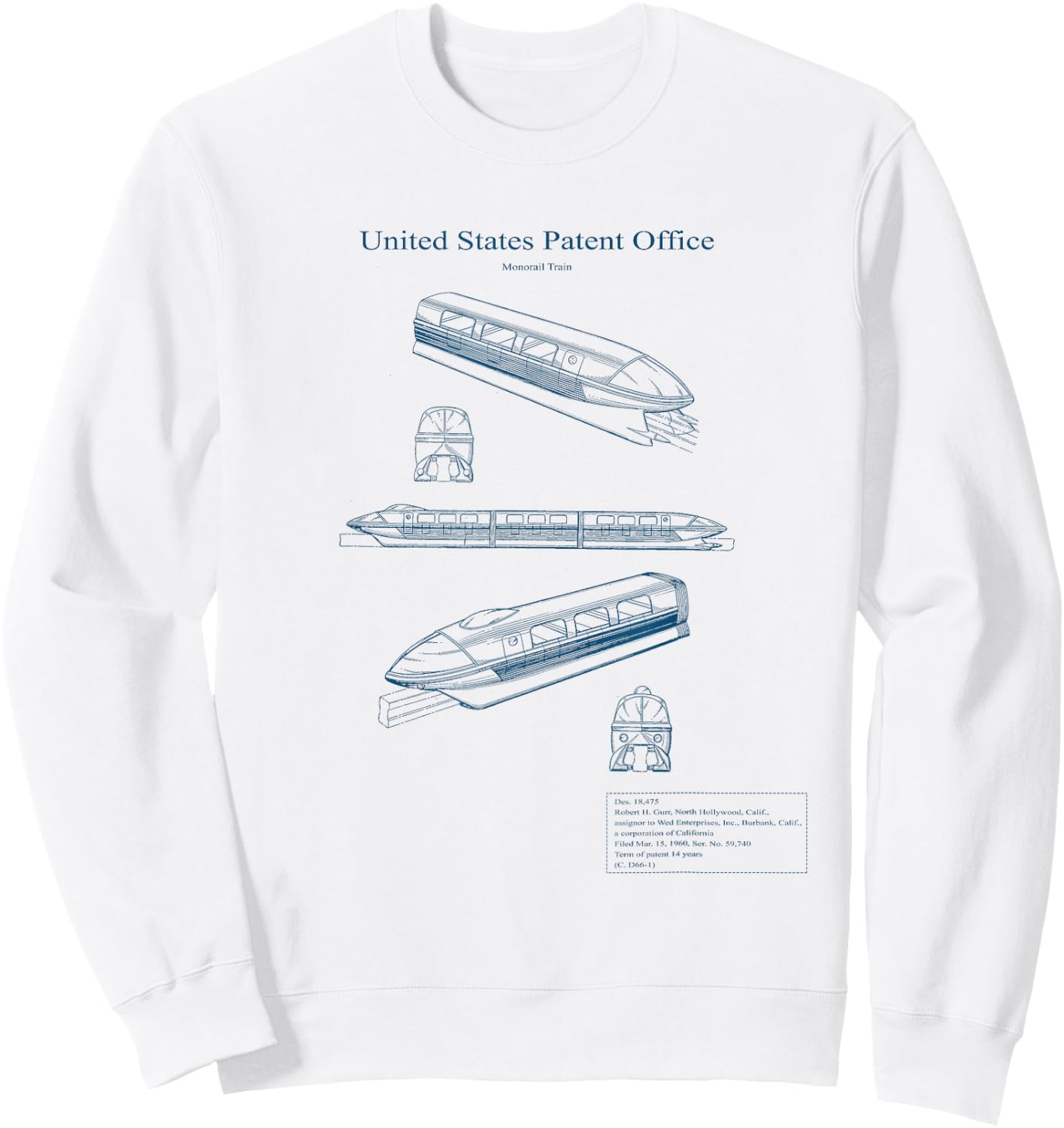 Monorail Blue Print Sweatshirt - Sweatshirt | White