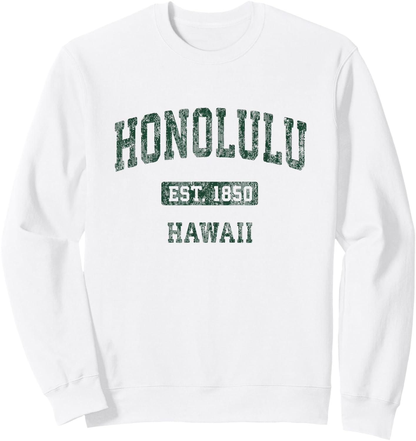 Honolulu Hawaii HI Vintage Athletic Sports Design Sweatshirt - Sweatshirt | White