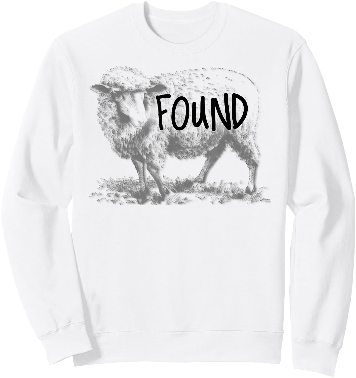 leaves the 99 To Rescue Me Lost Sheep Found Sweatshirt - Sweatshirt | White