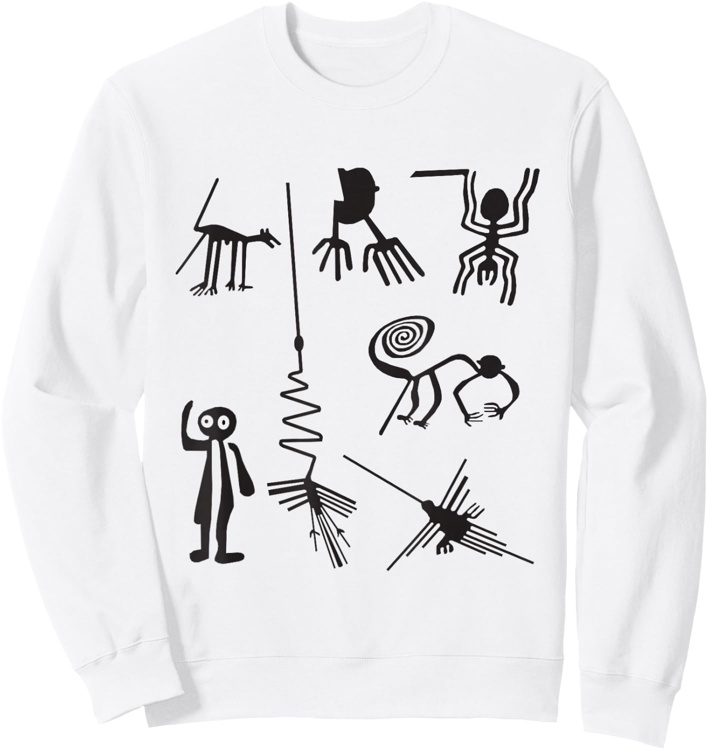 Nazca Lines Ancient UFO Aliens Extraterrestrial Art Sweatshirt - Sweatshirt | White
