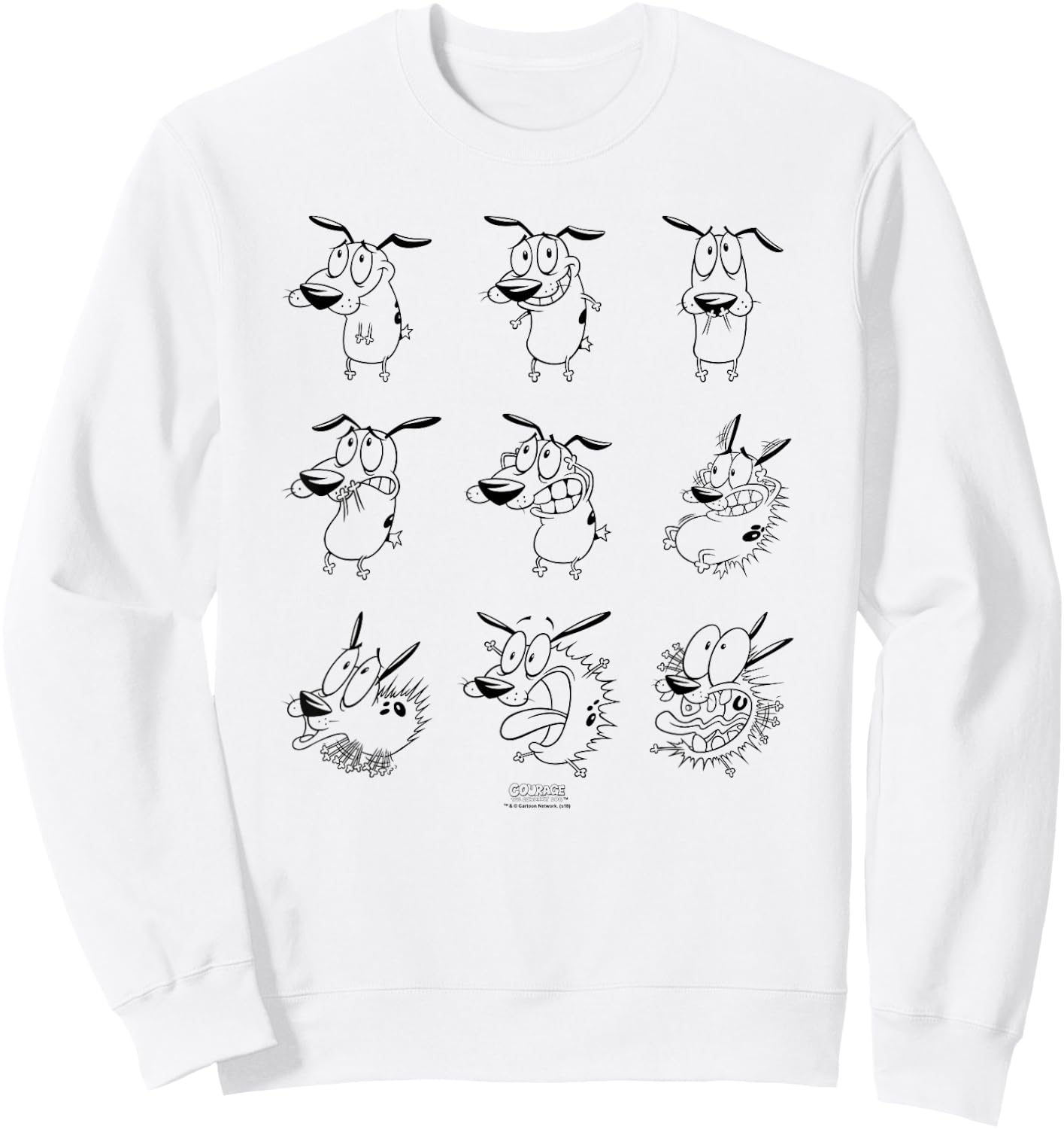 Courage the Cowardly Dog Courage Poses Sweatshirt - Sweatshirt | White