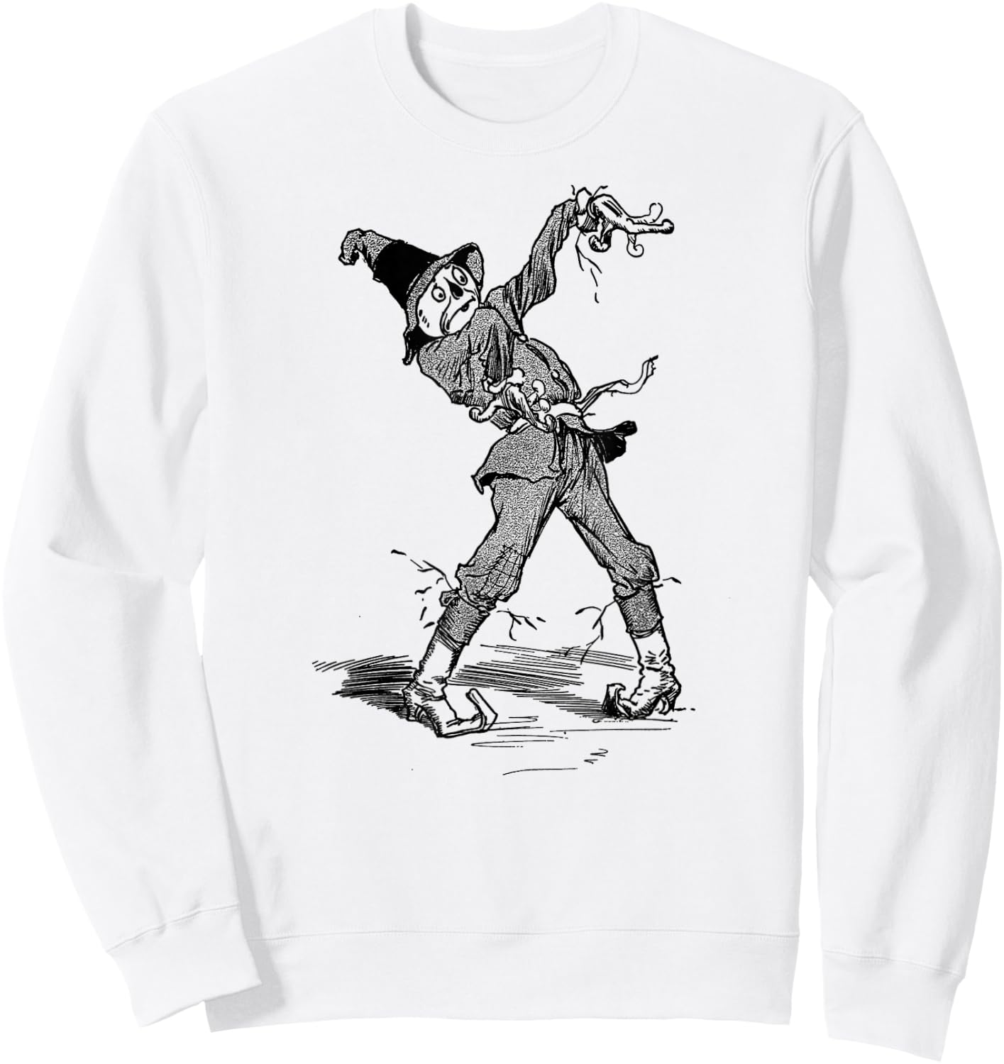 The Land of OZ Vintage Art Halloween Wizard of OZ Scarecrow Sweatshirt - Sweatshirt | White
