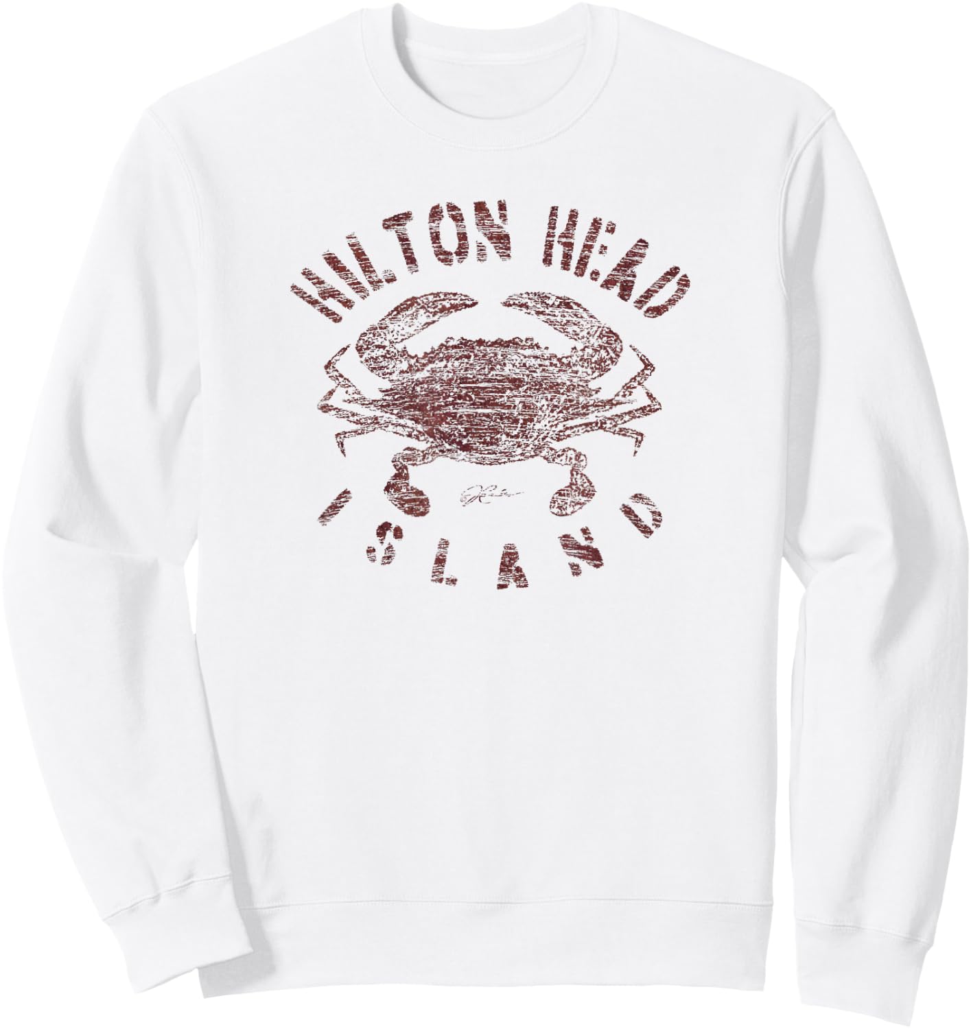 JCombs: Hilton Head Island, Atlantic Blue Crab (Distressed) Sweatshirt - Sweatshirt | White