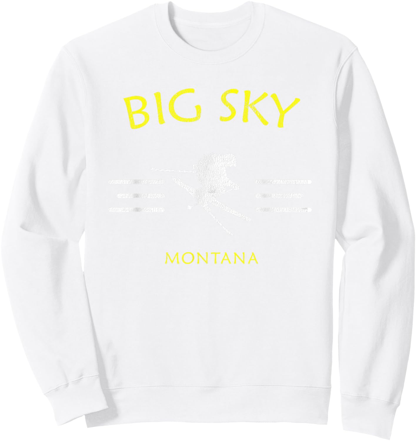 Big Sky Skiing Montana Ski Sweatshirt - Sweatshirt | White