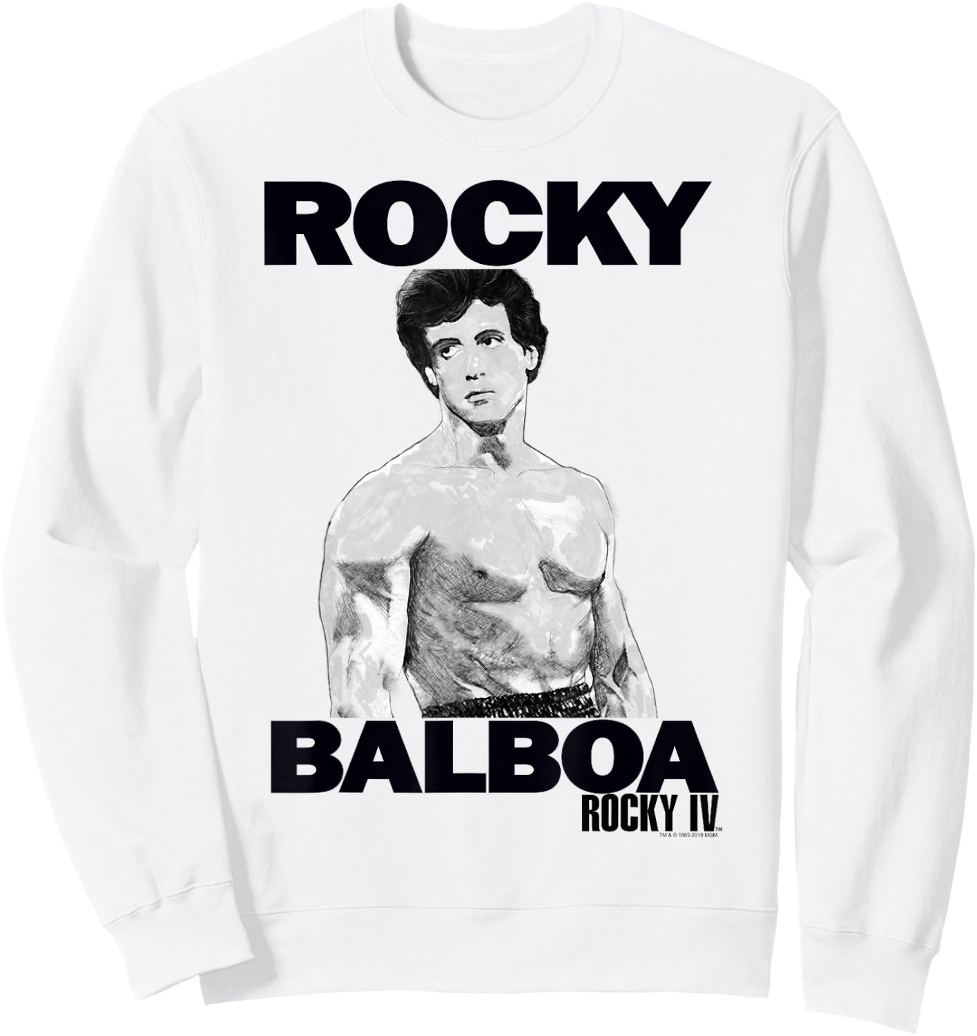 Rocky 3 Rocky Balboa Logo Sketch Portrait Sweatshirt - Sweatshirt | White