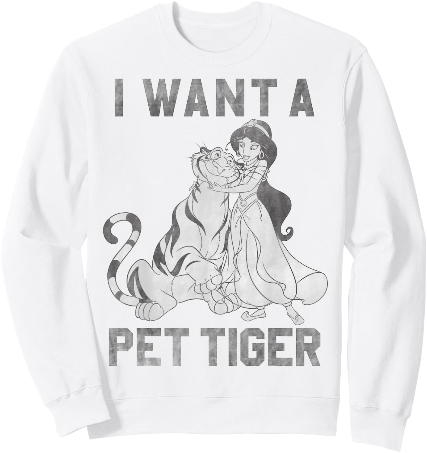 Disney Aladdin Jasmine And Rajah I Want A Pet Tiger Sweatshirt - Sweatshirt | White